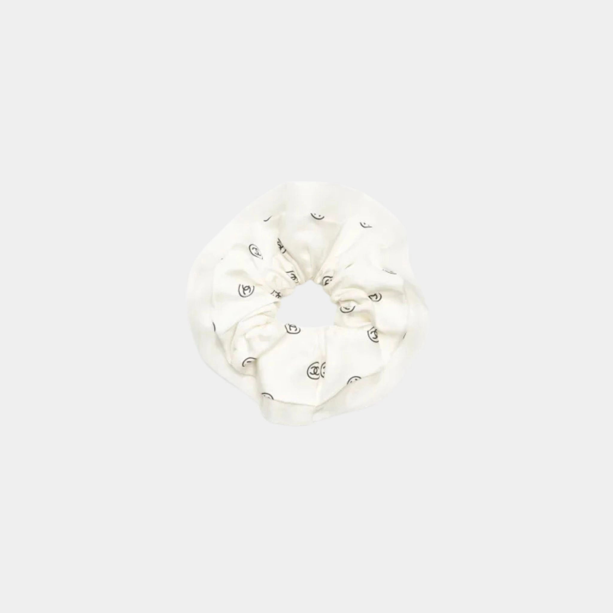 Chanel Hair accessory Silk twill Black & White, Front