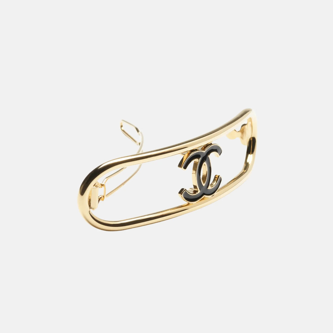 Chanel Hair Clip Metal in Golden and Black