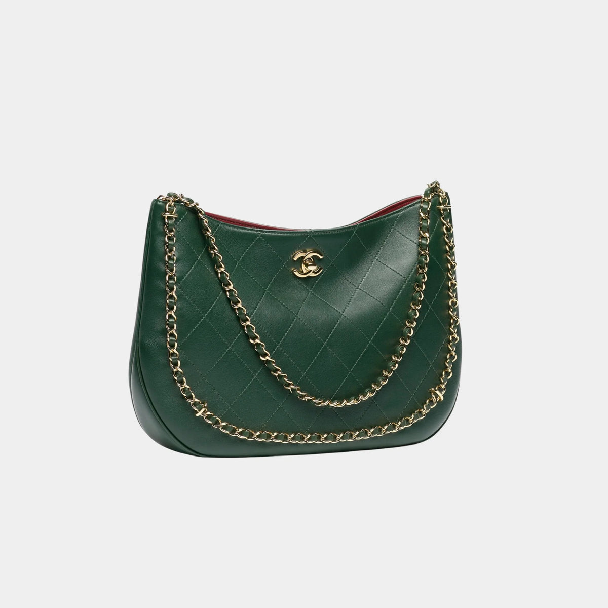 hobo bag Lamb & gold-plated metal