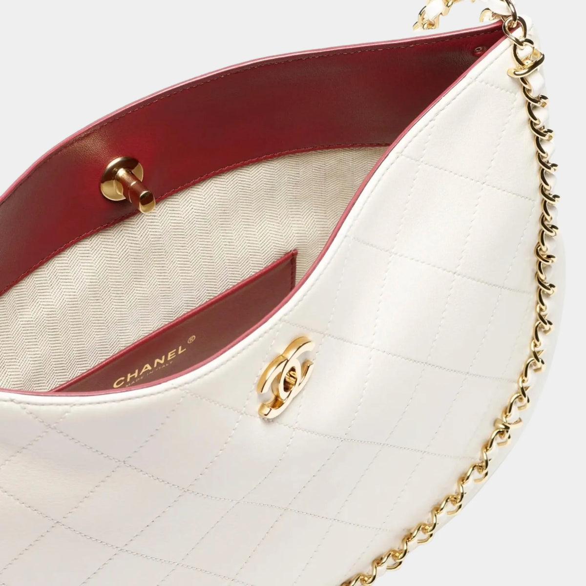 hobo bag Lamb & gold-plated metal