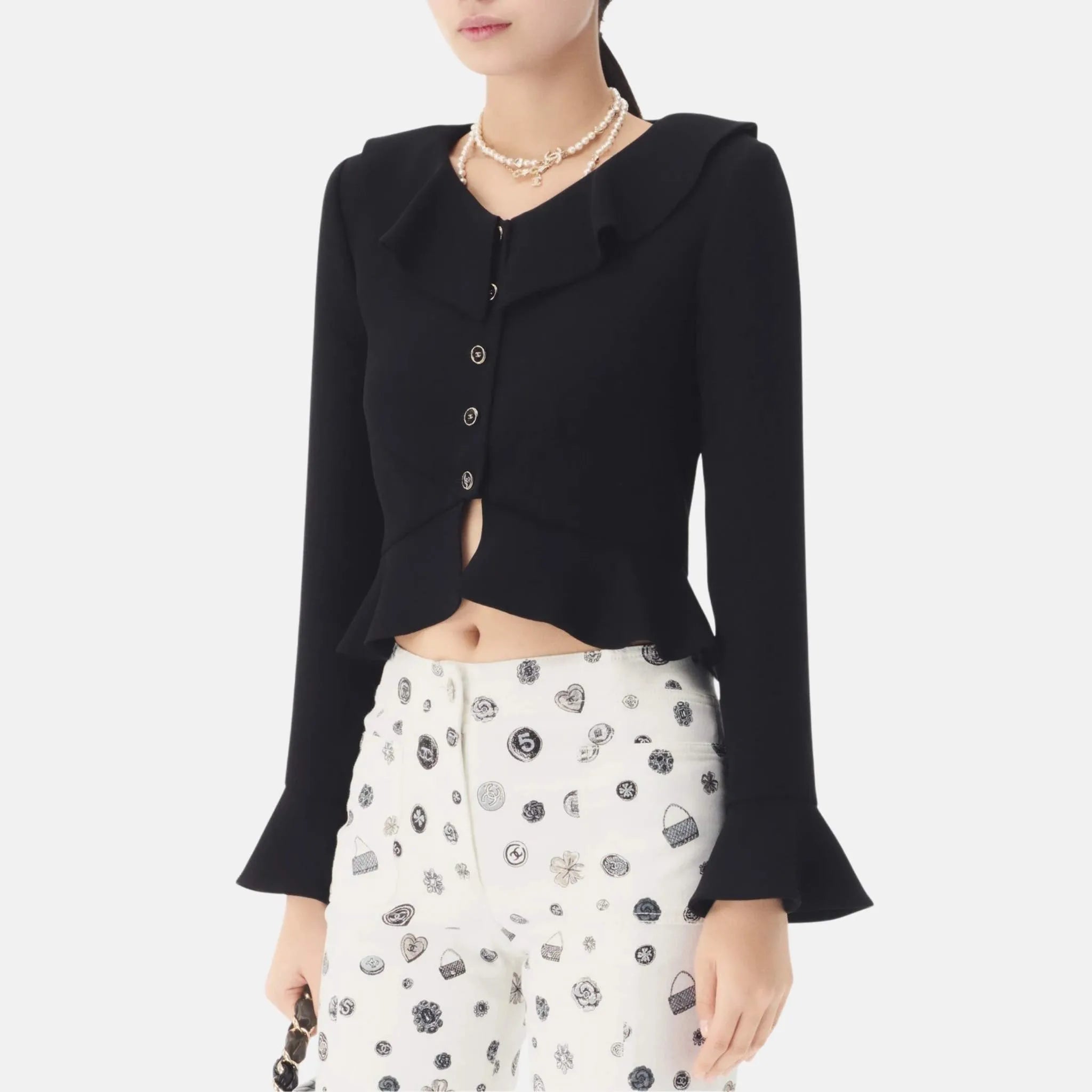 Chanel Jacket in Silk Crepe, Close