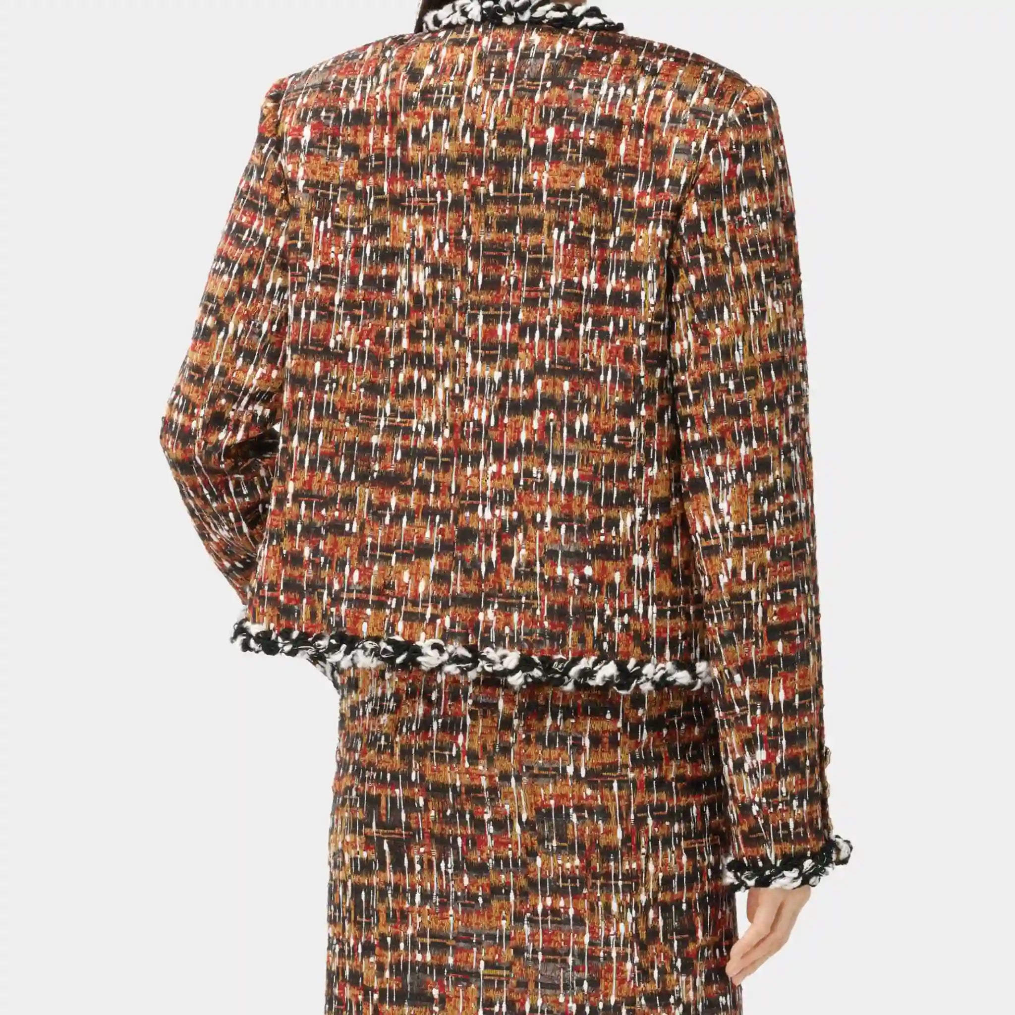 Chanel Jacket Tweed in Black & Multicolour, Back
