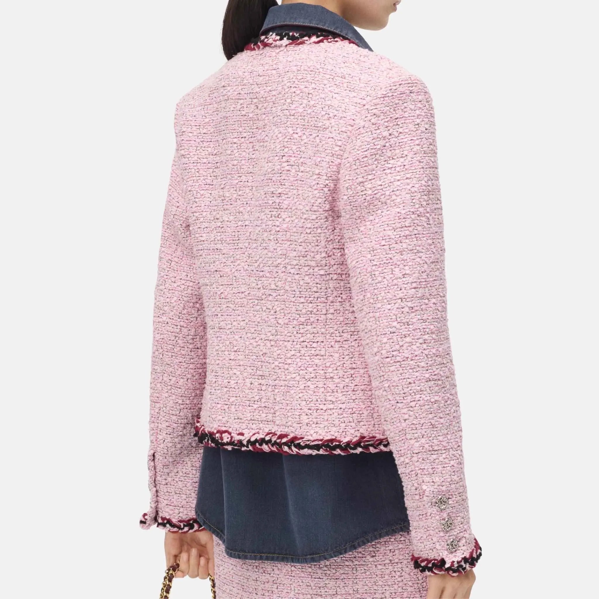 Jacket Tweed in Pink Black and White