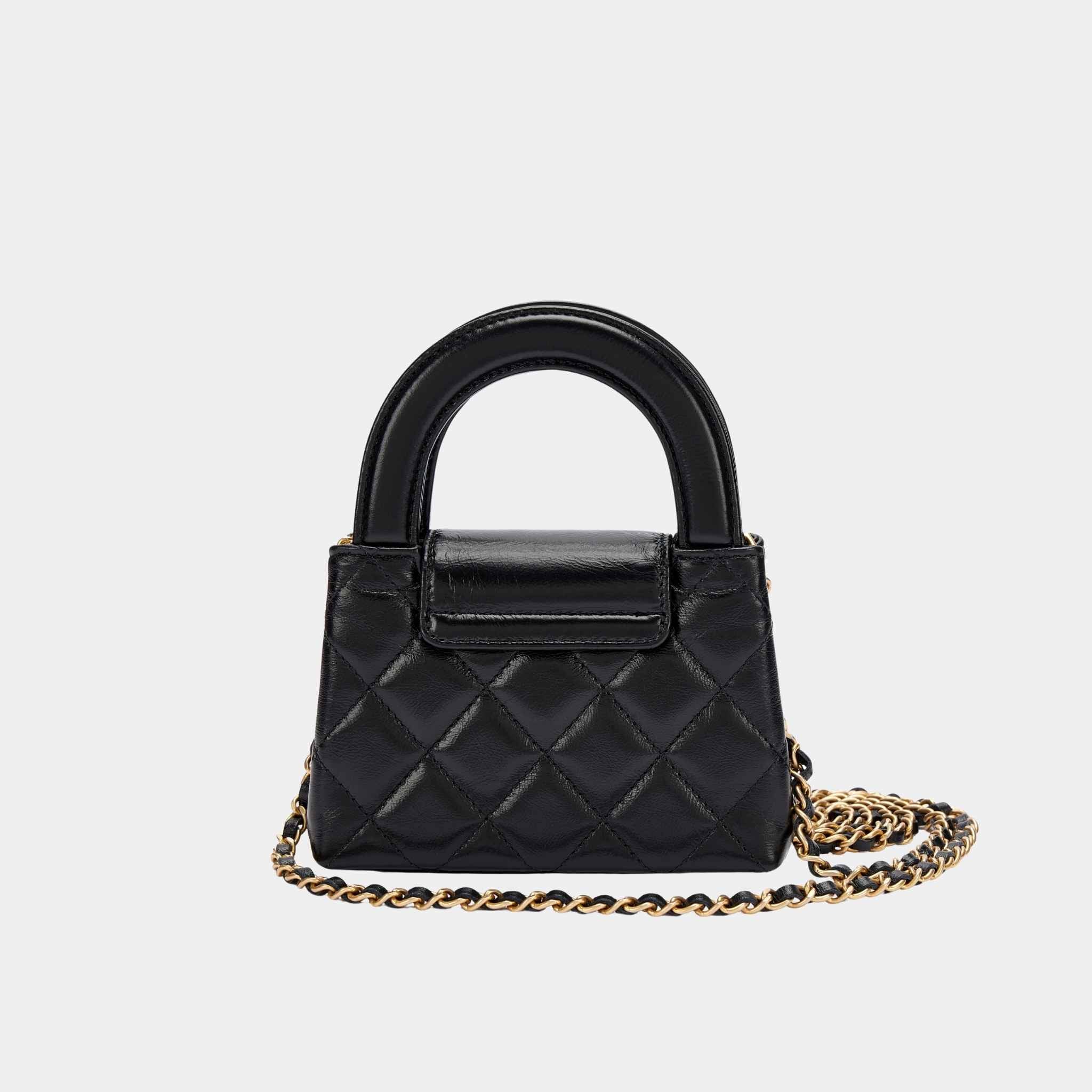 Chanel Kelly Micro Aged Calf Black, Back