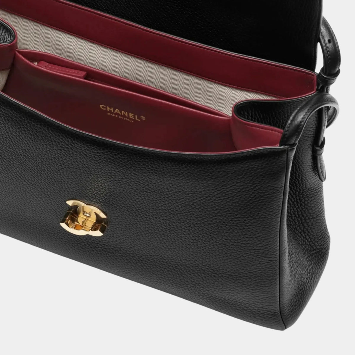 Chanel Large Flap Bag Gold-Plated Metal Dark Brown