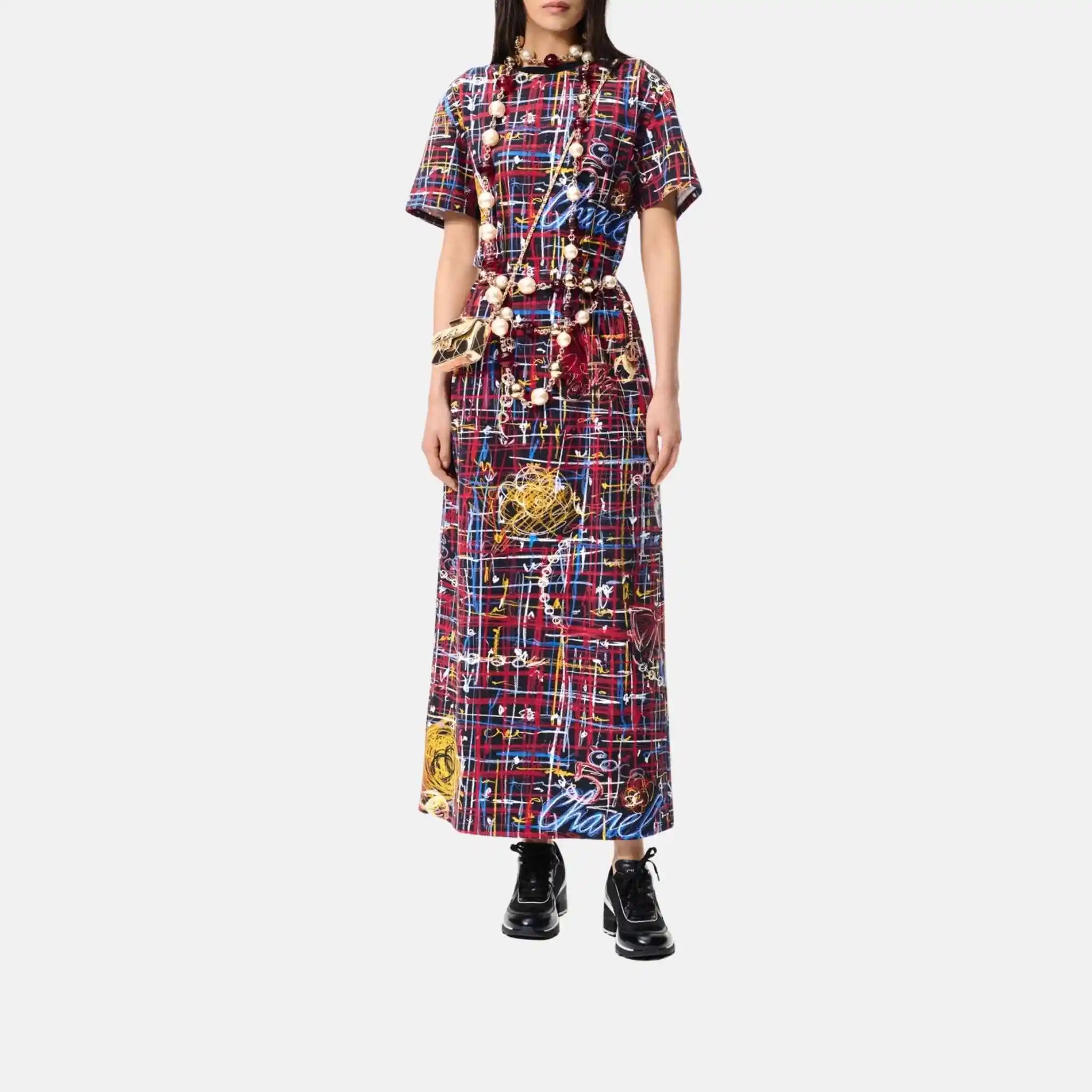 Chanel Long Dress Cotton Multicolour