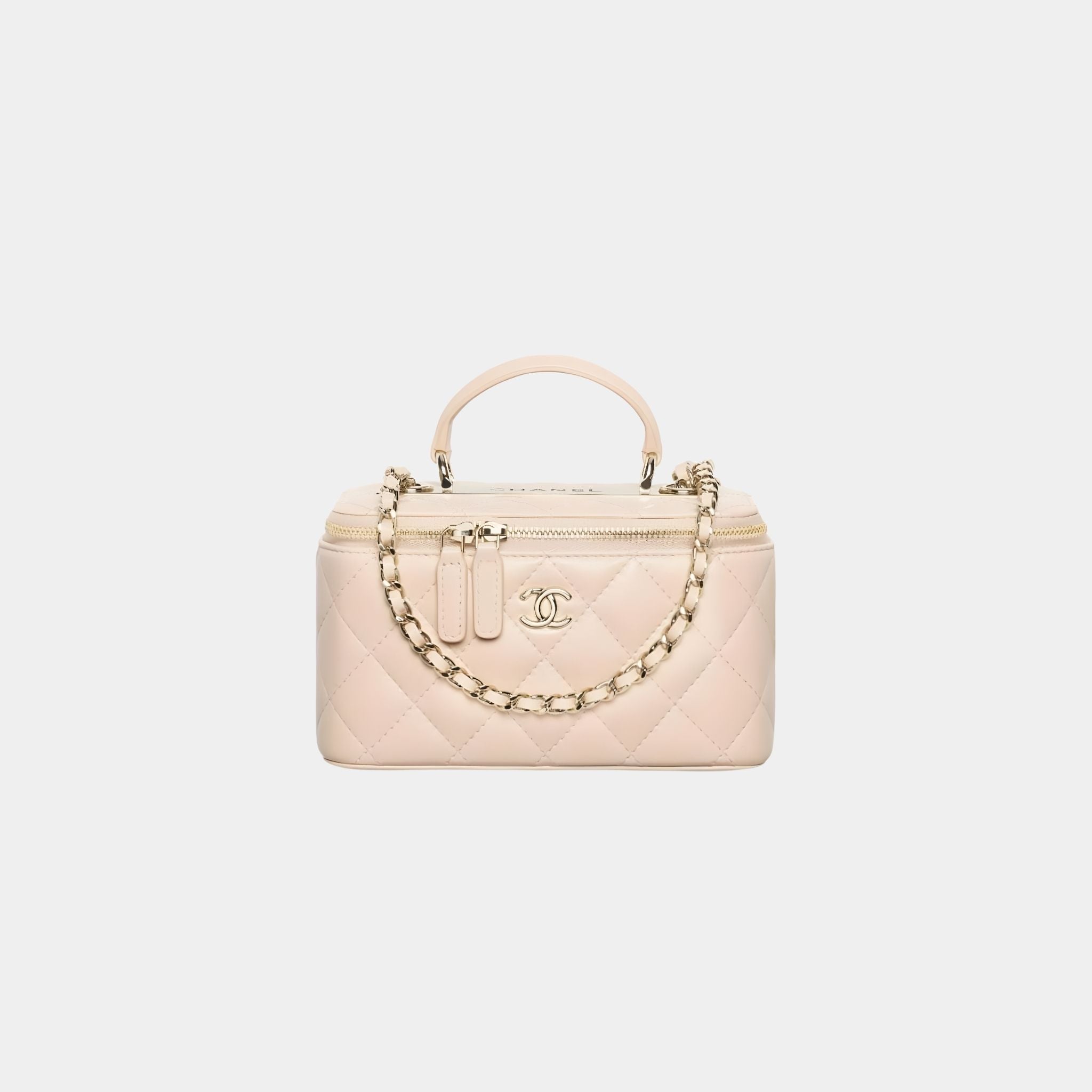 Chanel Long Vanity With Chain in Lambskin, Light Beige