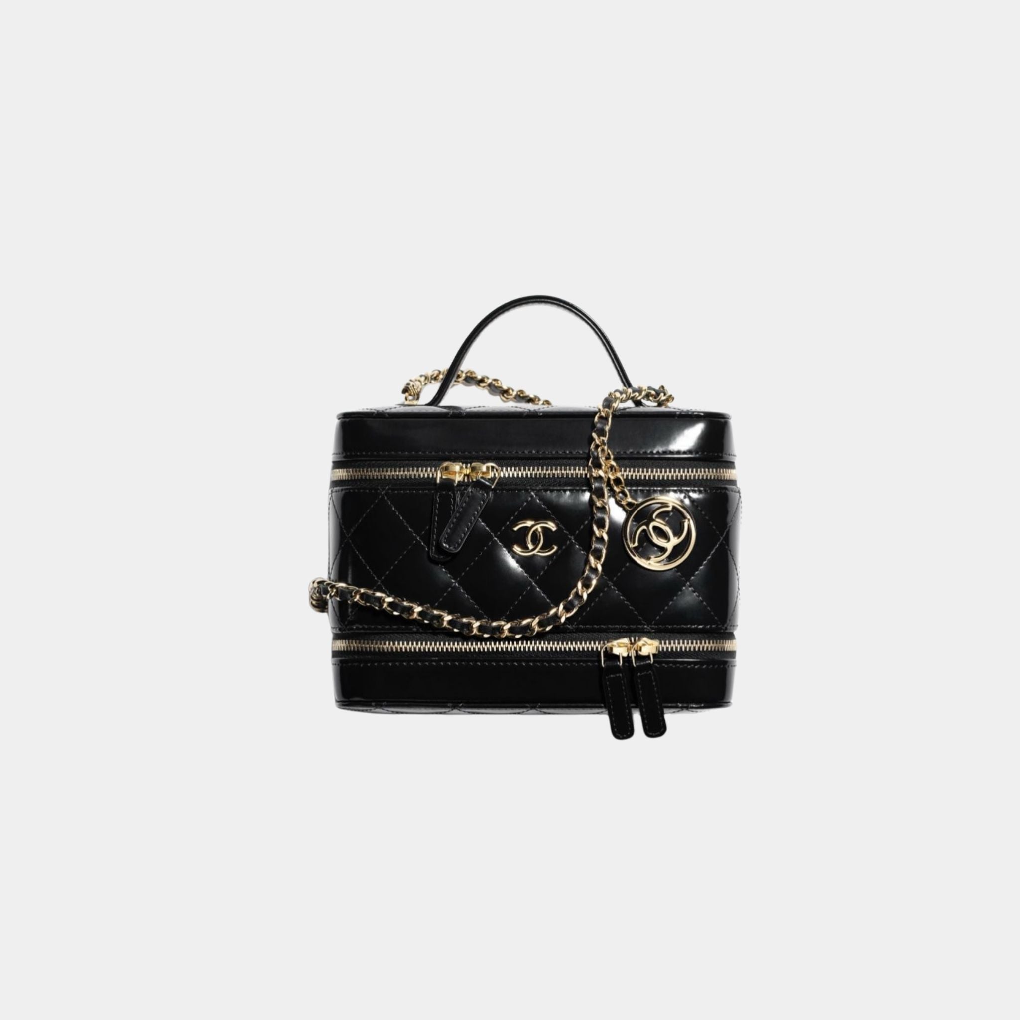 Chanel Long Vanity with Chain in Shiny Calfskin, Front