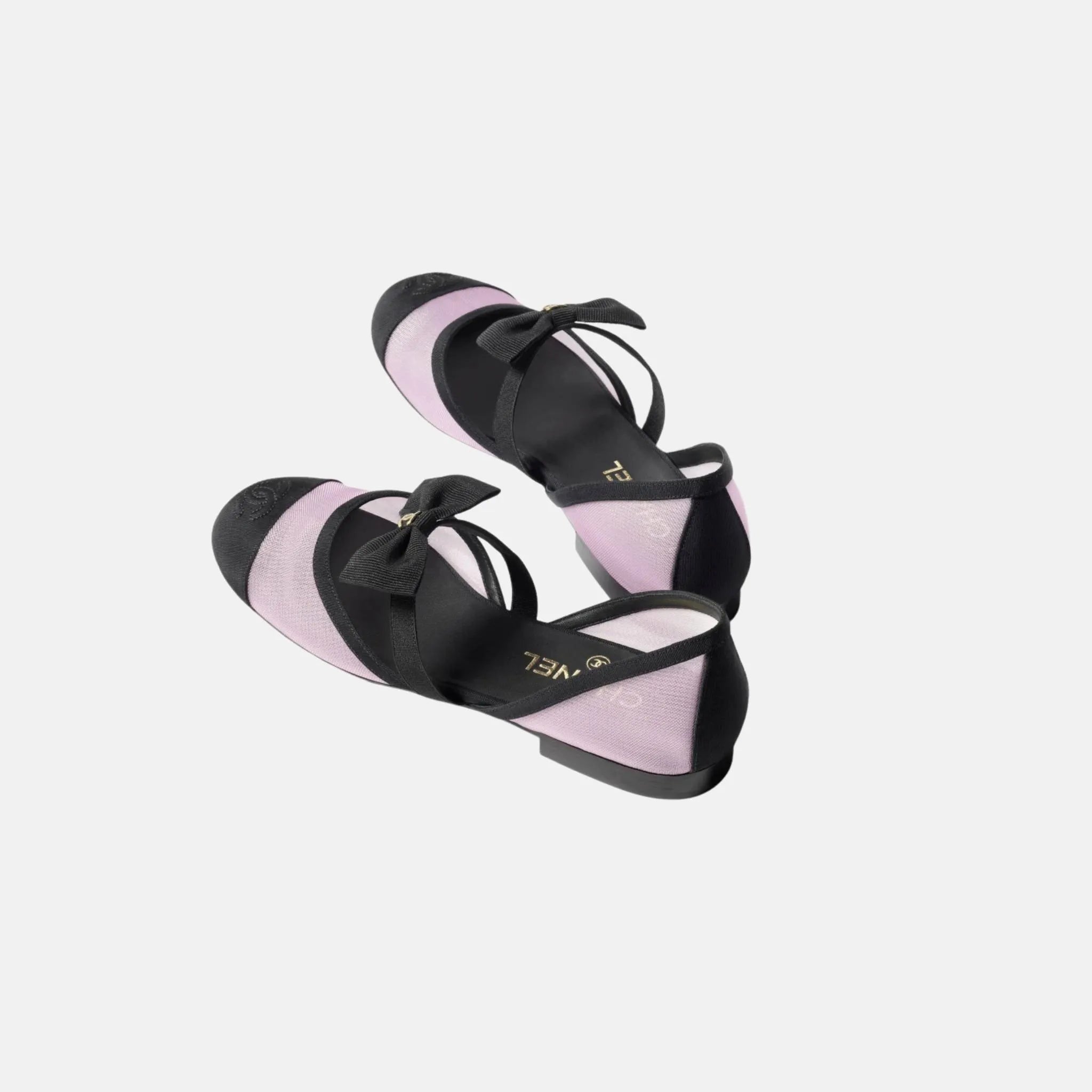 Chanel Mary Janes in Mesh and Grosgrain, Light Pink, Back