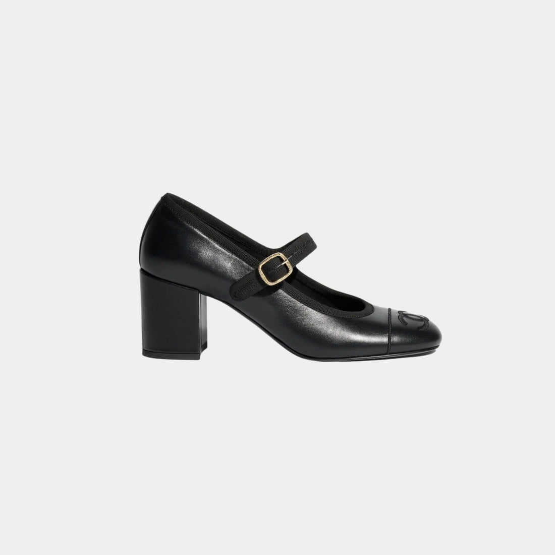 Chanel Mary Janes Lambskin Black, Side