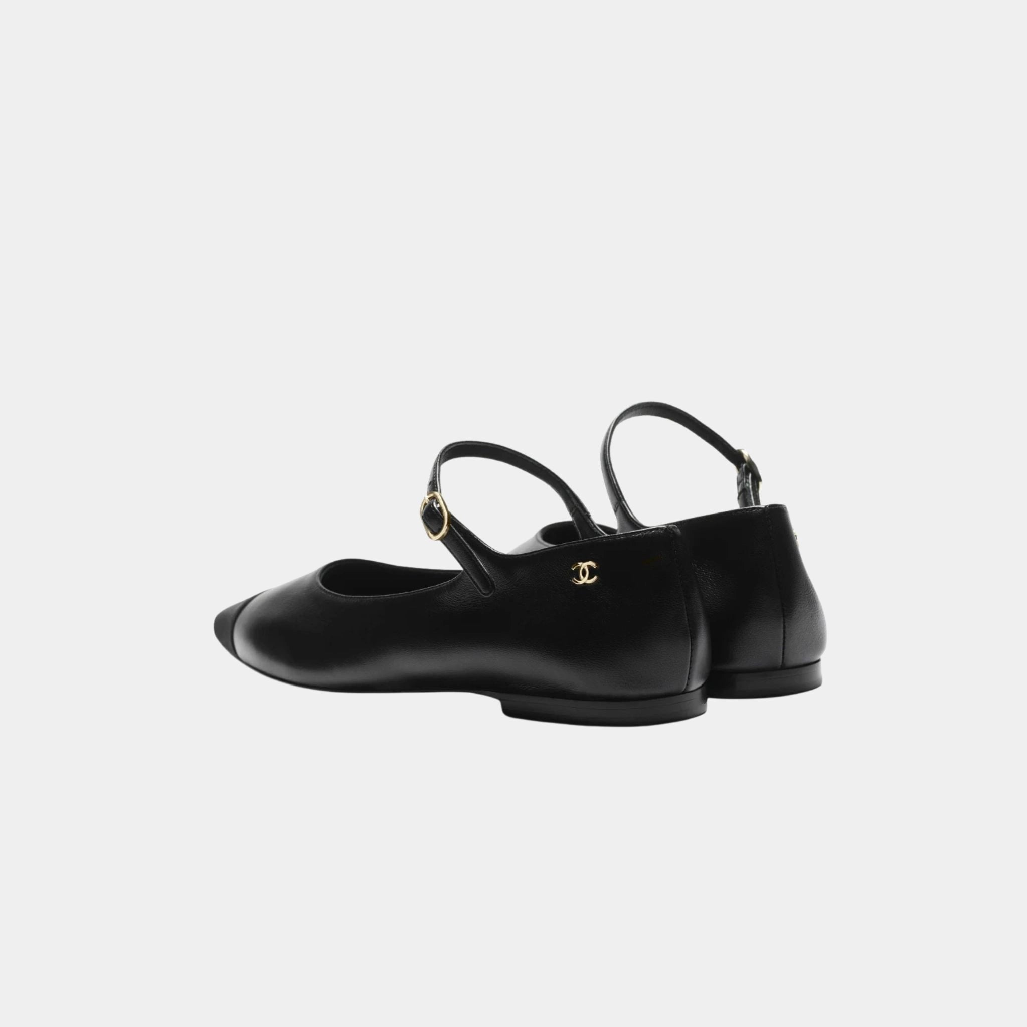 Chanel Mary Janes in Lambskin and Grosgrain, Black, Back