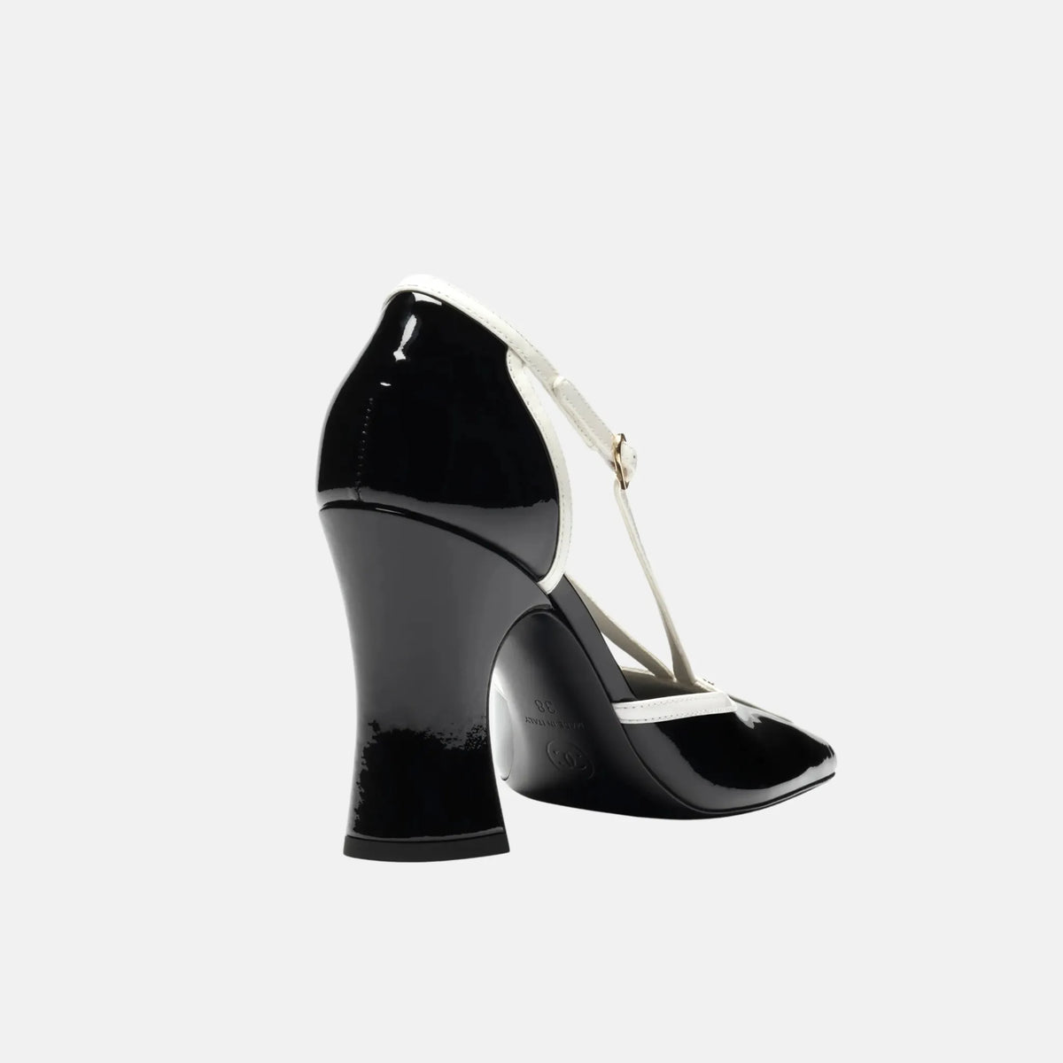 Mary Janes Patent Calfskin in Black and White