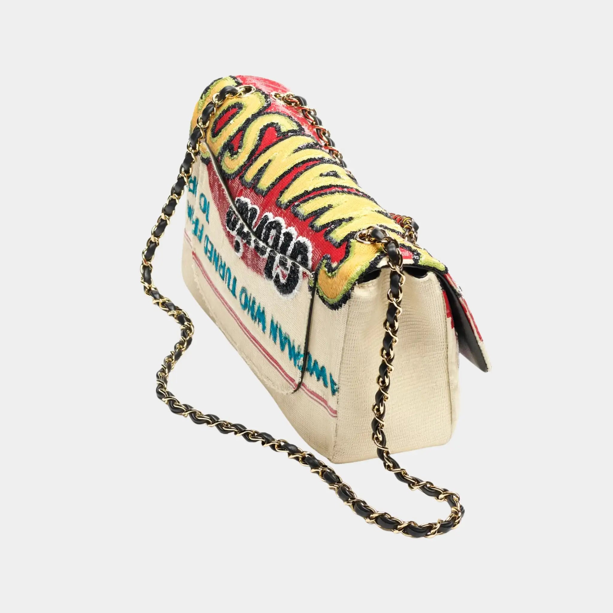 Chanel Maxi Flapbag Sequins & Gold-Tone Metal Red & Multicolor, Back