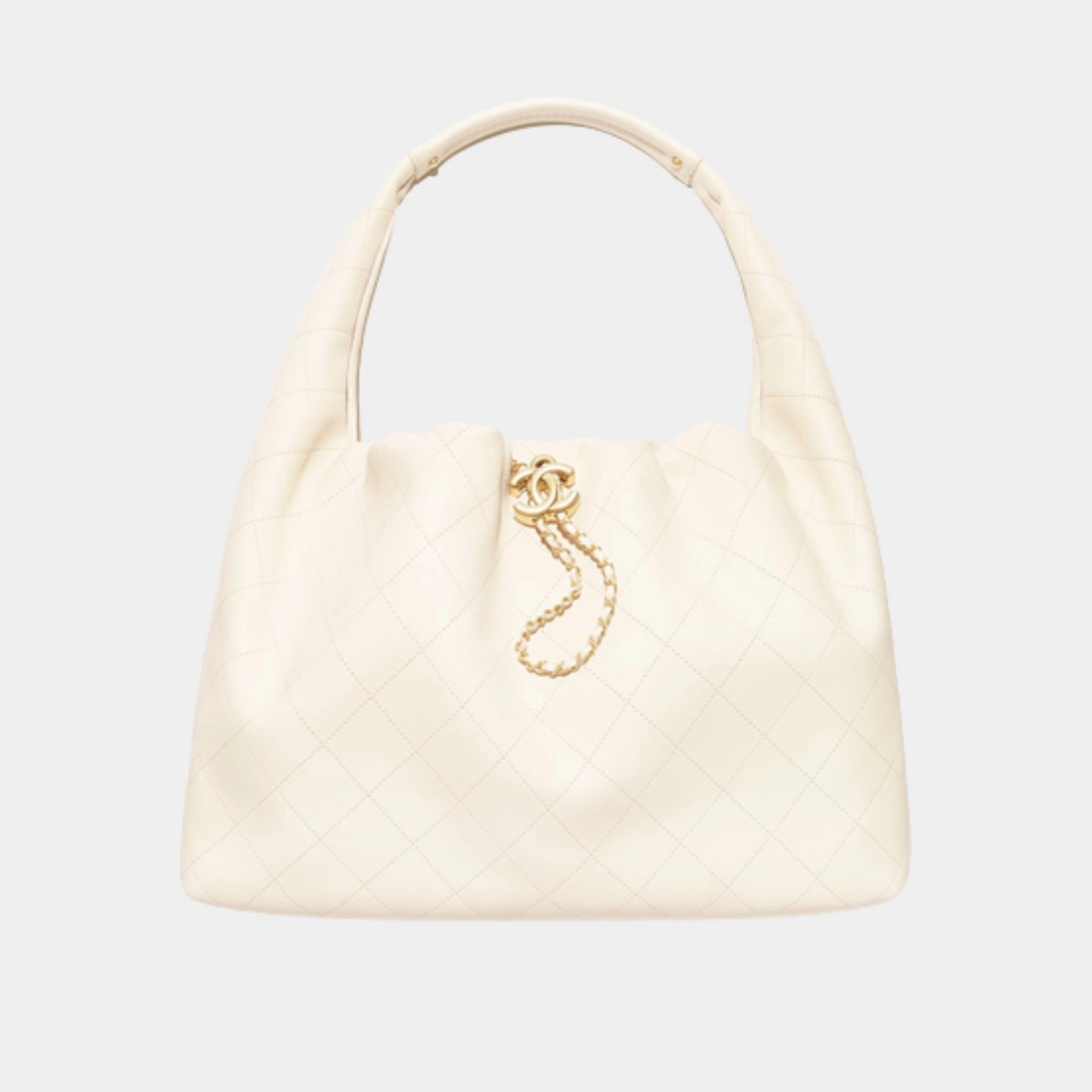 Maxi Hobo Bag Calfskin White