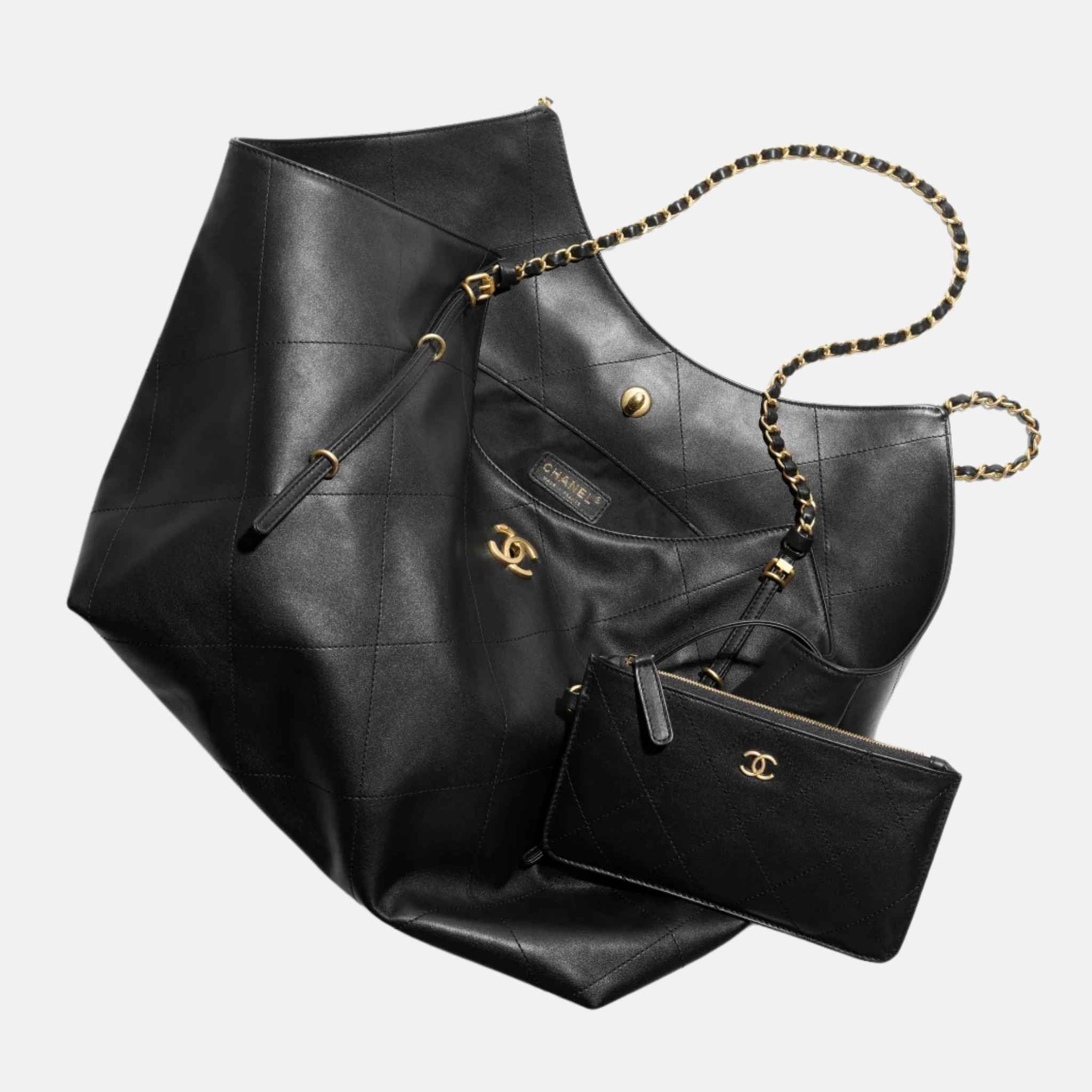 Chanel Maxi Shopping Bag In Calfskin, Inside