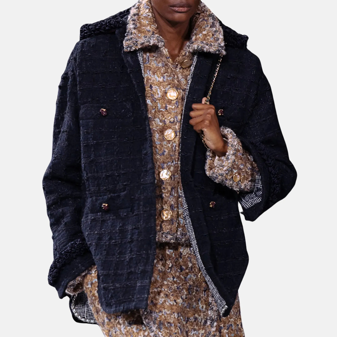 Chanel Overshirt Tweed in Black