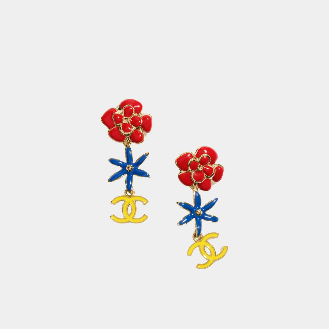 Pendant Earrings Metal & Resin