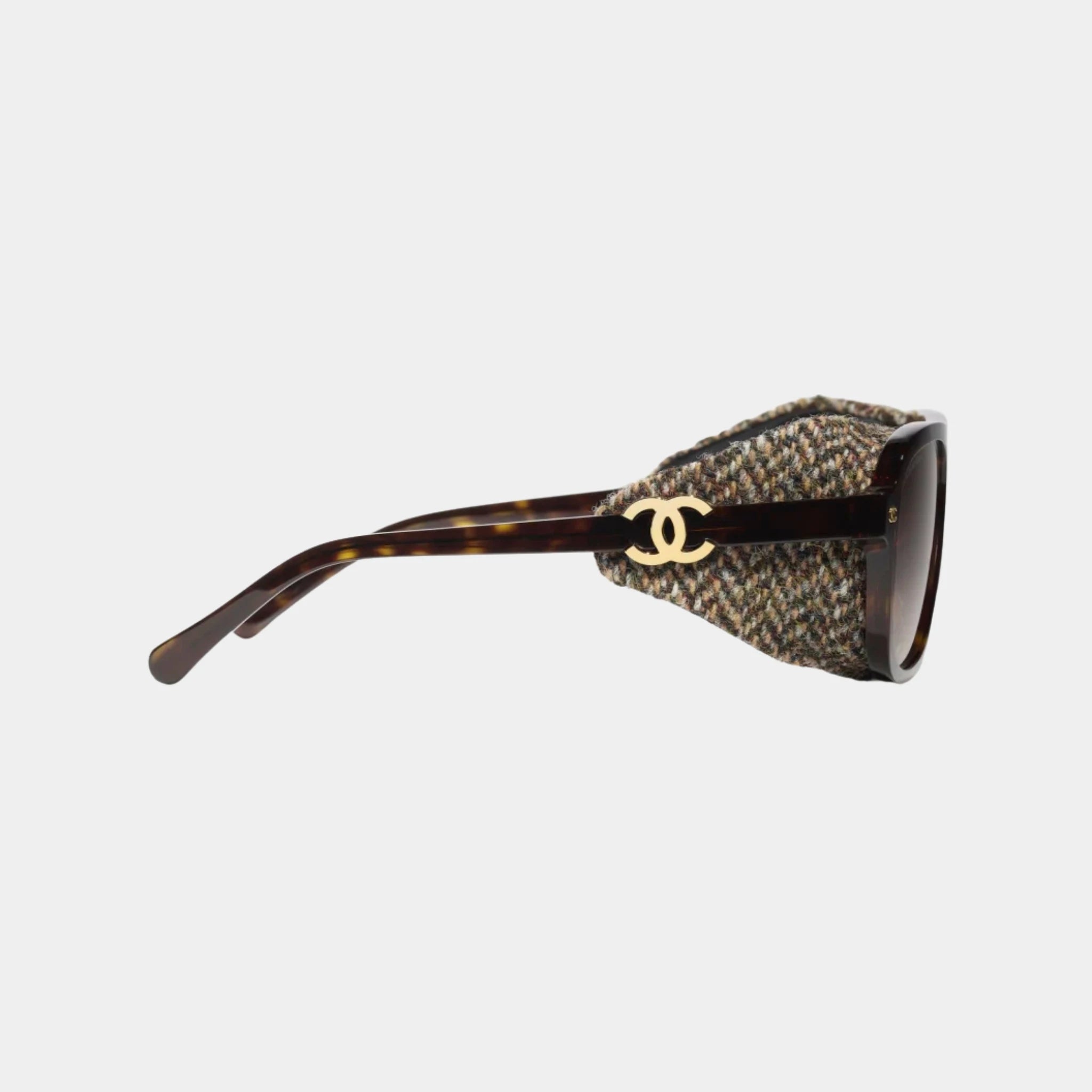 Pilot Glasses in Acetate Tweed and Leather