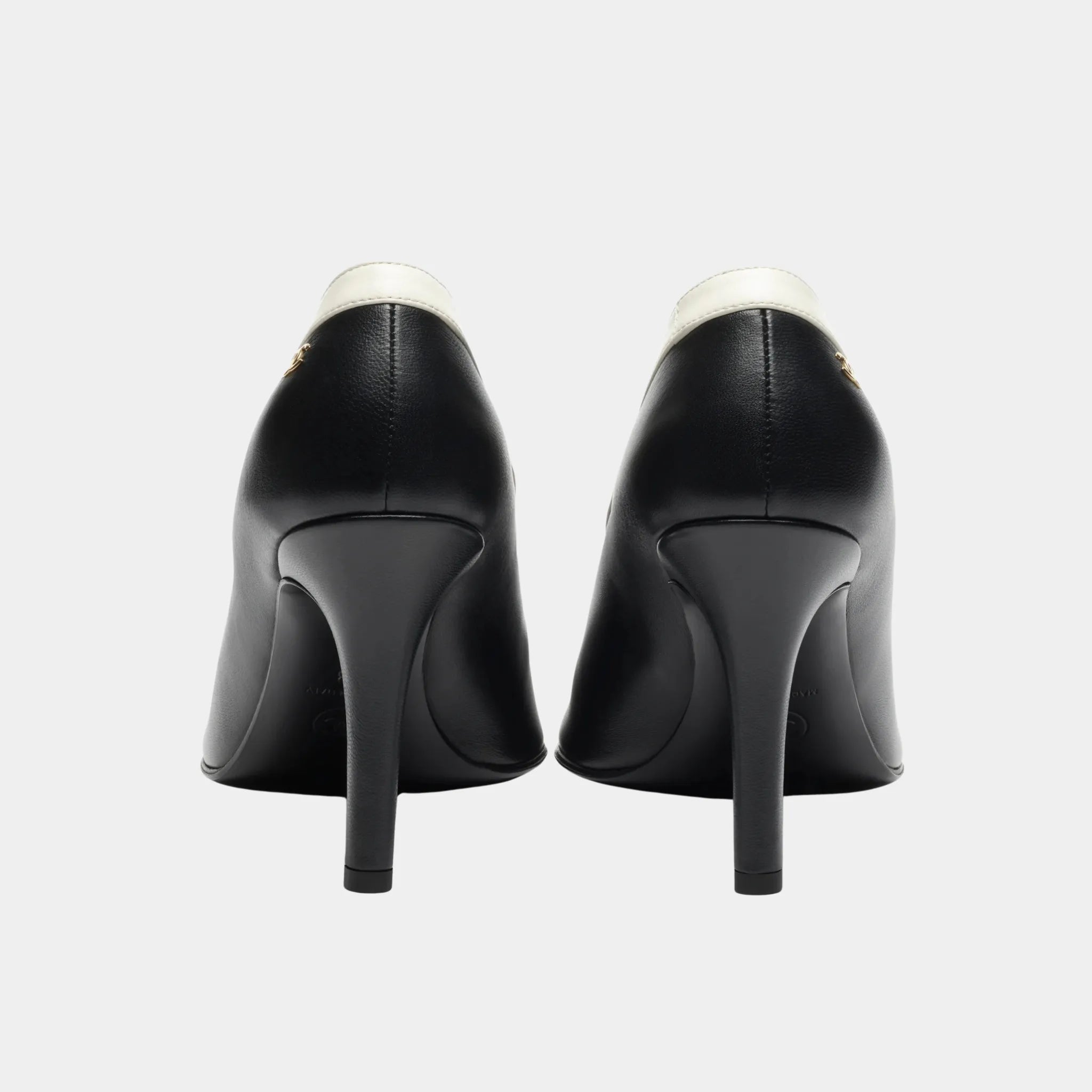 Chanel Pumps in Black & Ivory Lambskin, Back