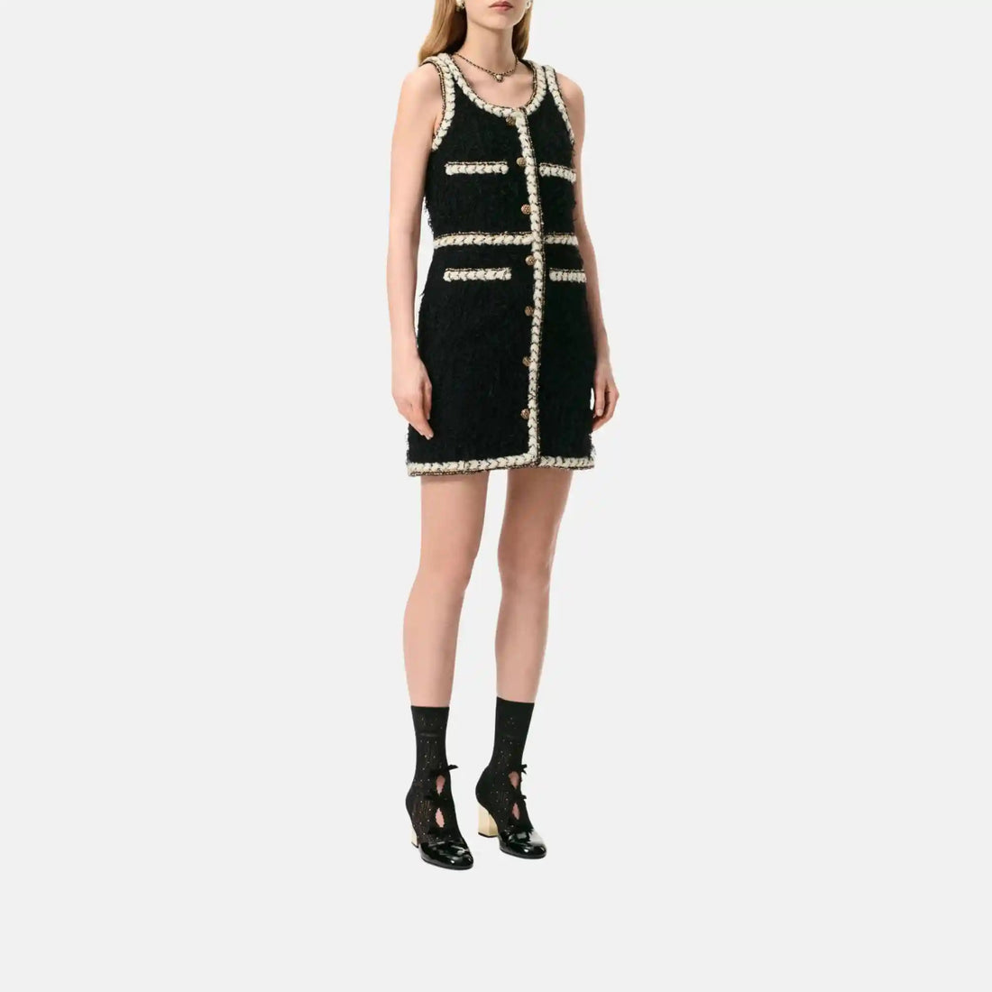Chanel Short Dress Wool Tweed