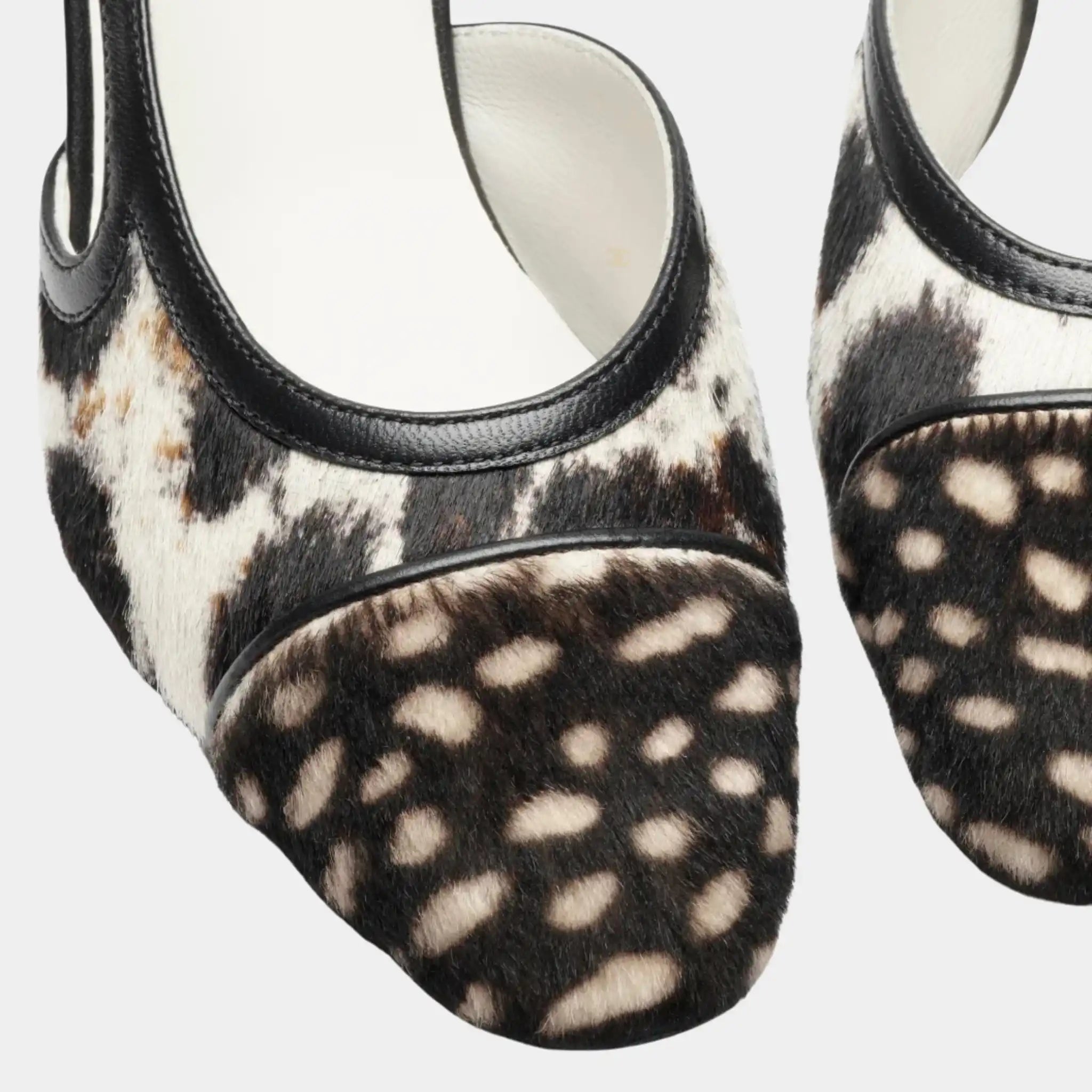 Chanel Slingback in Calfskin & Lambskin, White, Black, Brown, Top