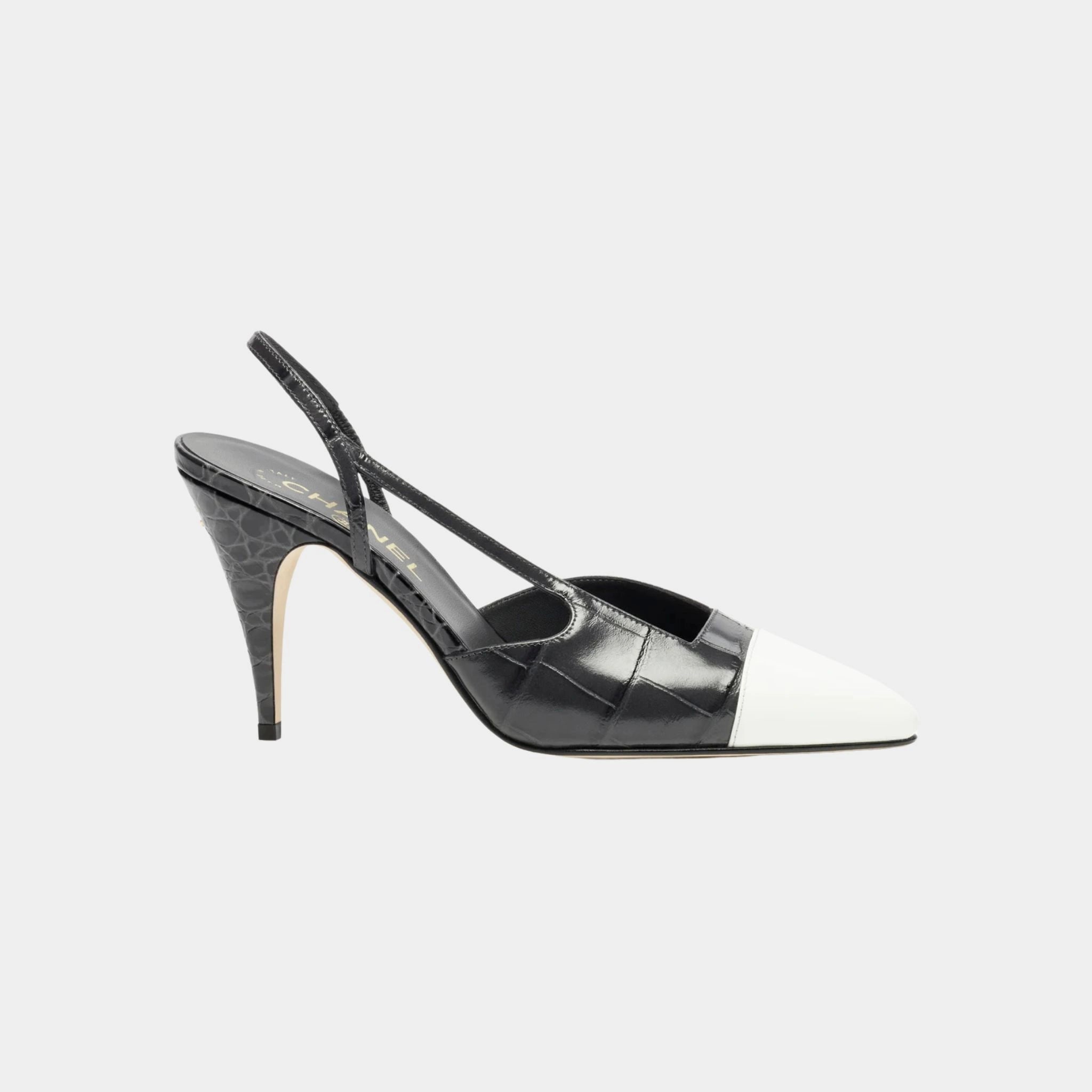 Chanel Slingbacks Crocodile Embossed Calfskin & Patent Calfskin