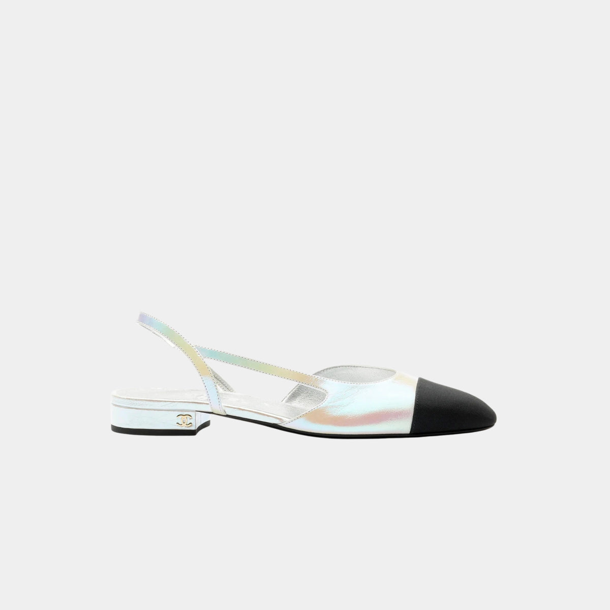 Chanel Slingbacks Laminated Crumpled Lambskin & Grosgrain