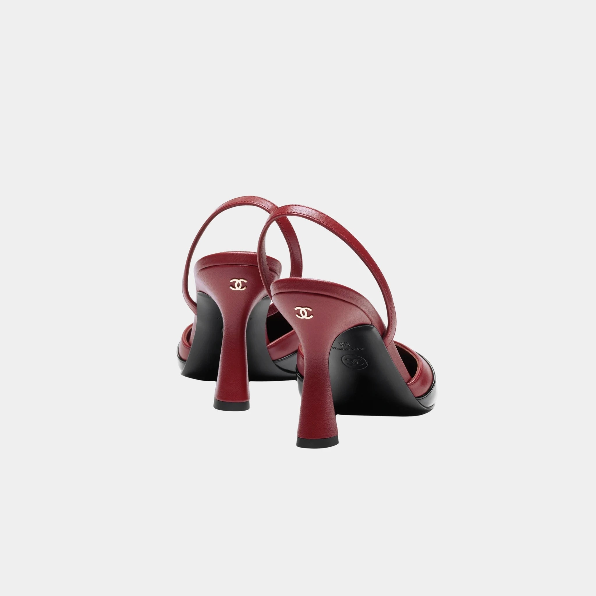 Chanel Slingbacks in Patent Calfskin & Lambskin, Burgundy, Back