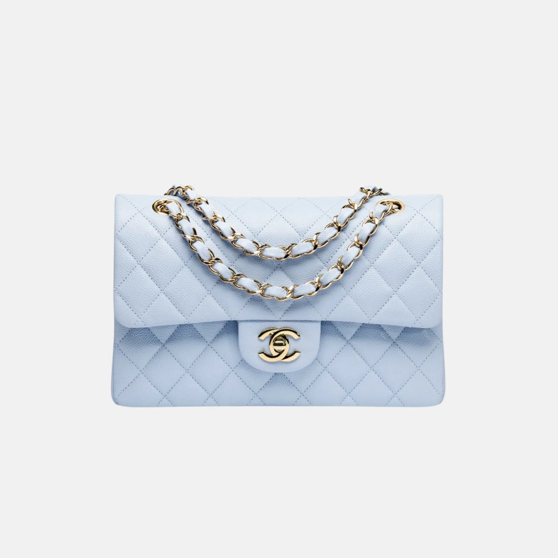 Chanel Small Classic Handbag in Light Blue