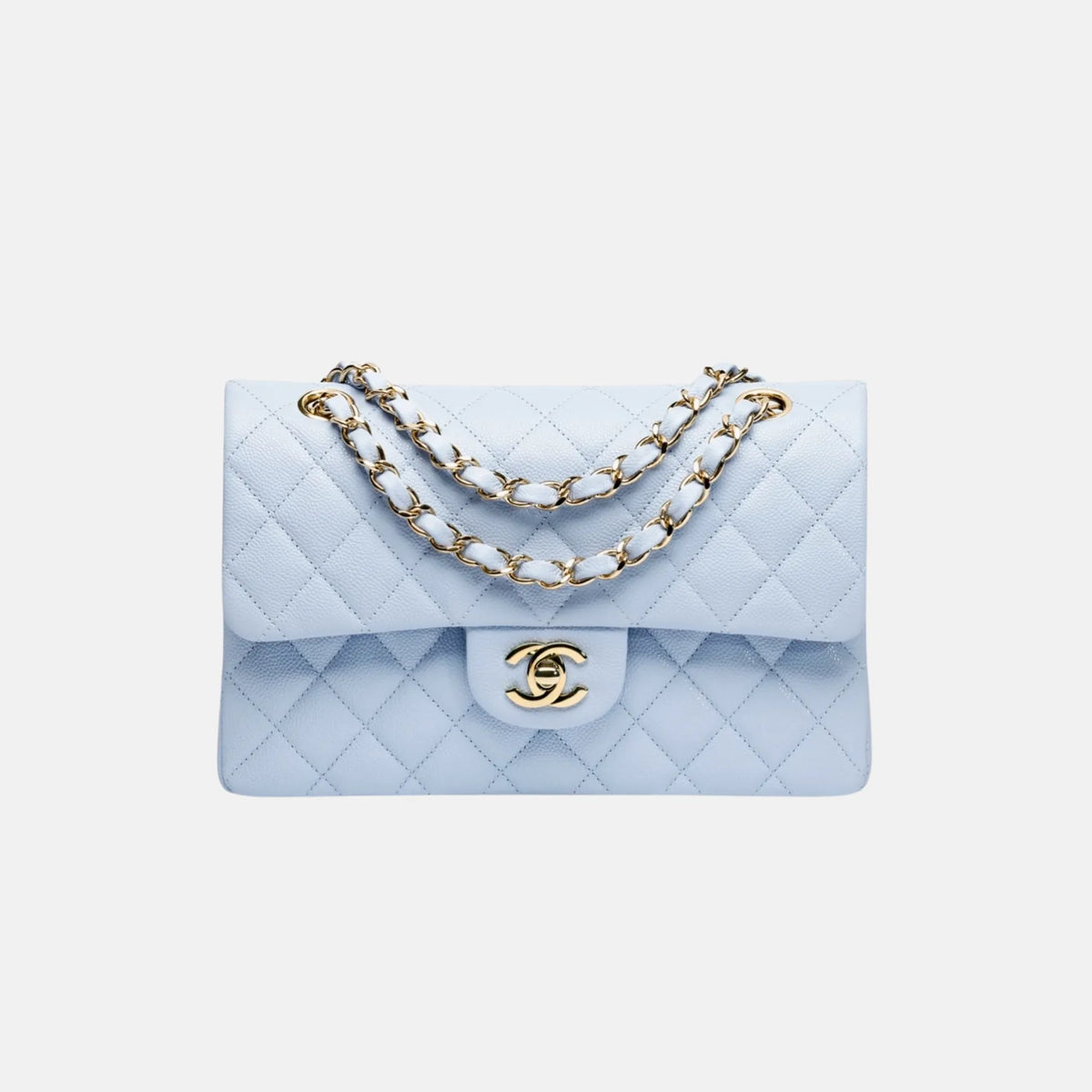 Chanel Small Classic Handbag in Light Blue