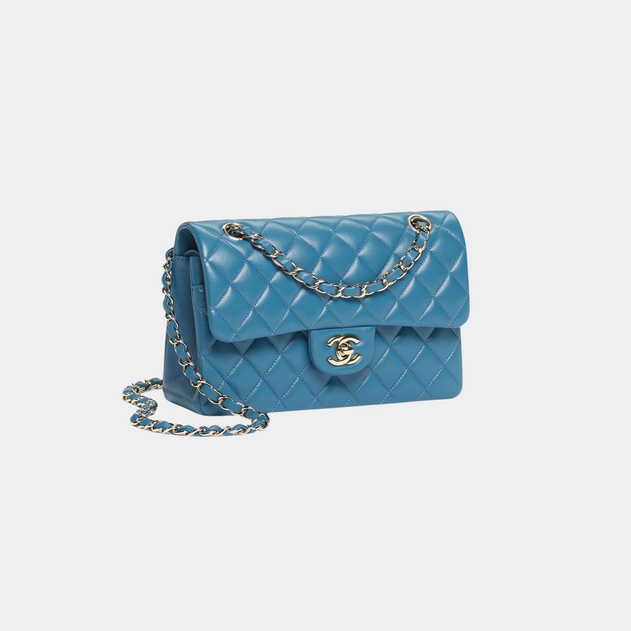 Small Classic Handbag Lambskin Dark Blue