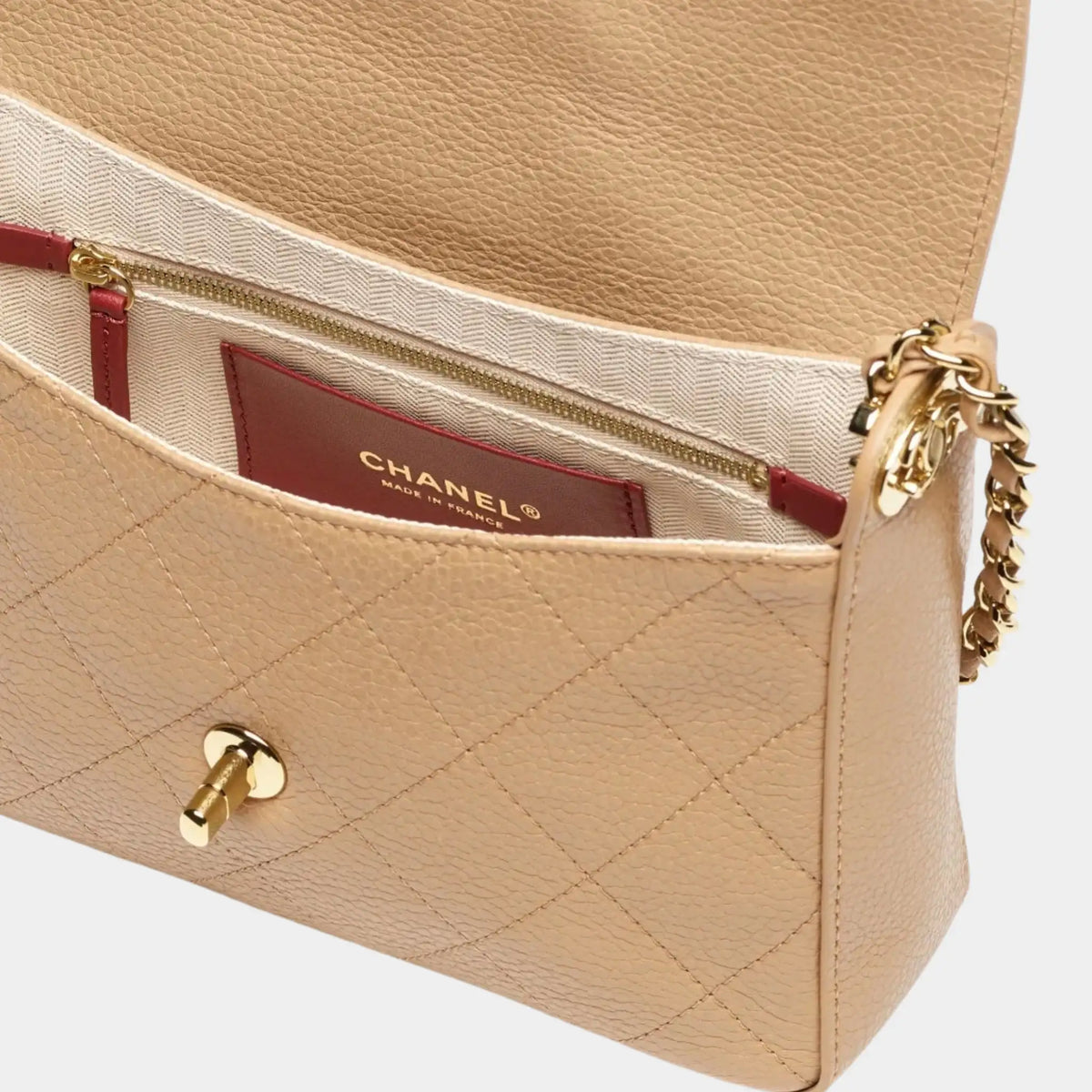 Small flap bag Calf & Gold-Plated Metal