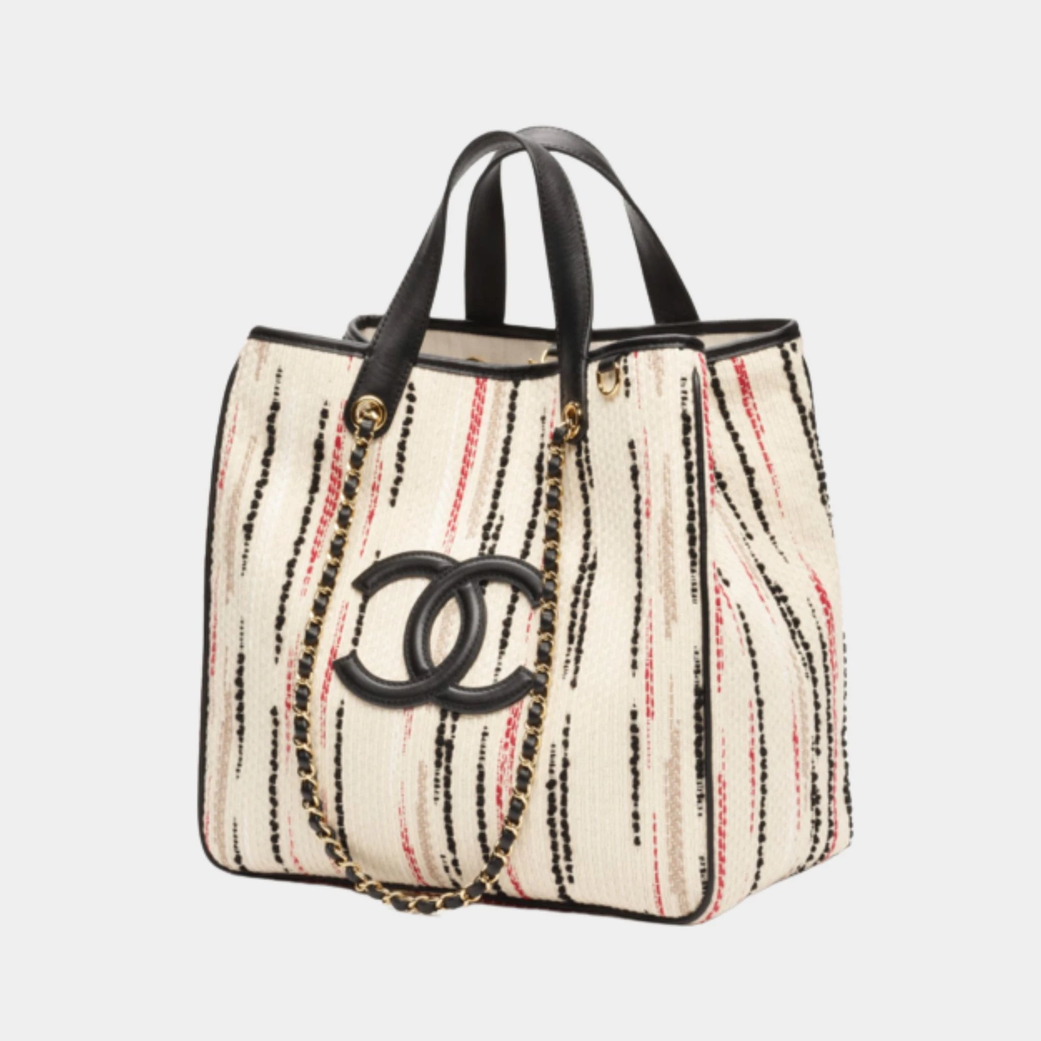 Chanel Small Tote Canvas & Gold-Tone Metal