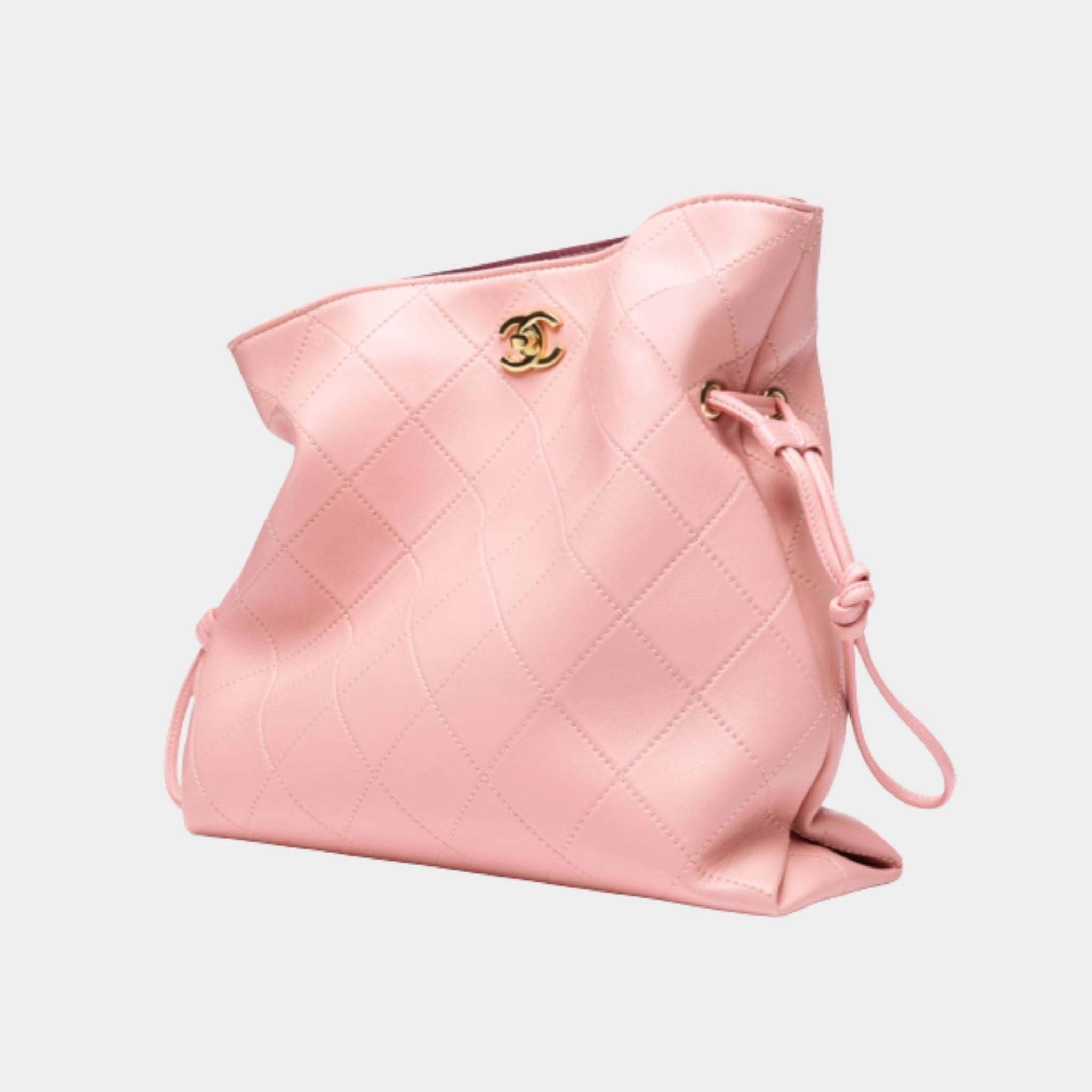 Chanel Small Tote Lambskin Light Pink , Front