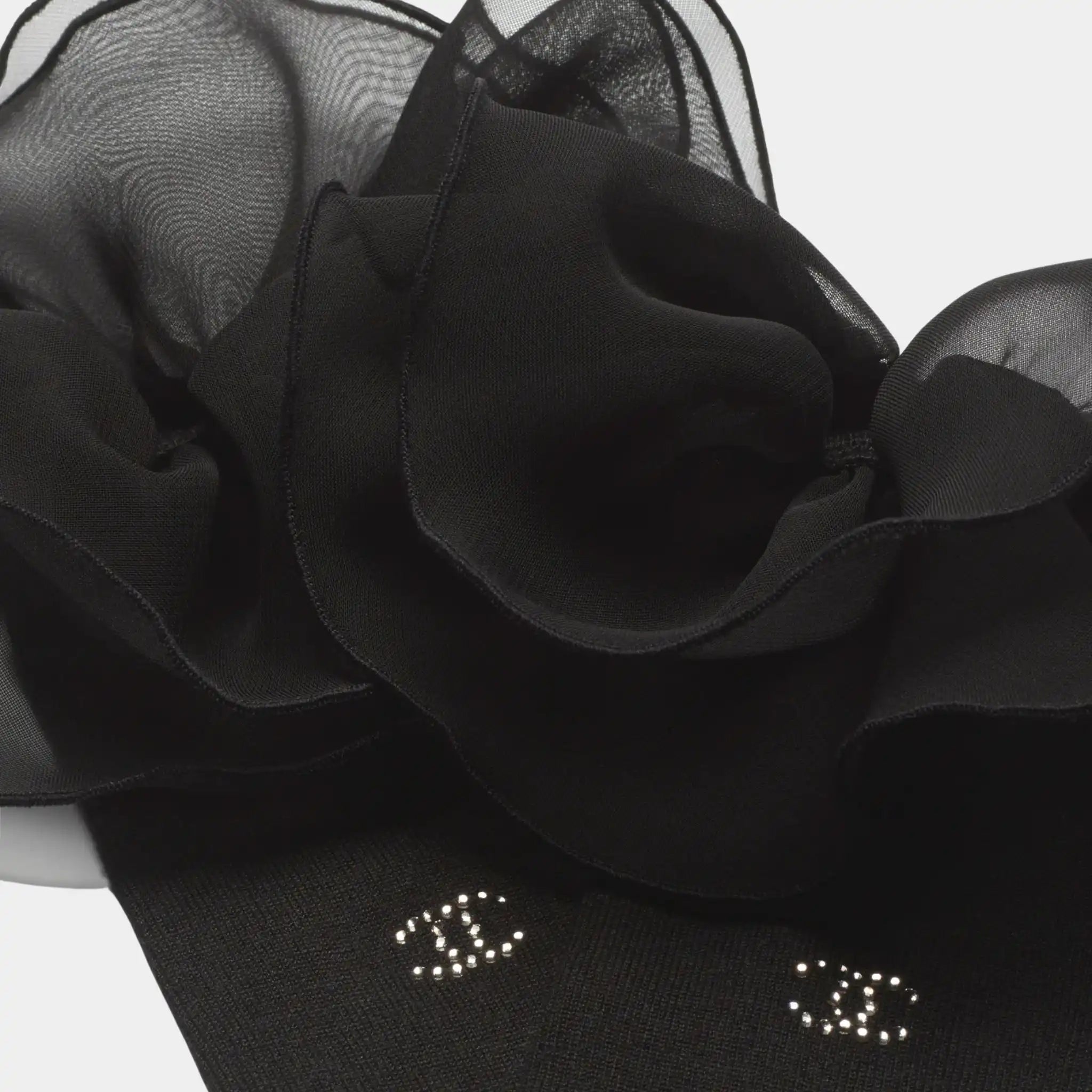 Chanel Socks Silk & cotton Black, Closeup