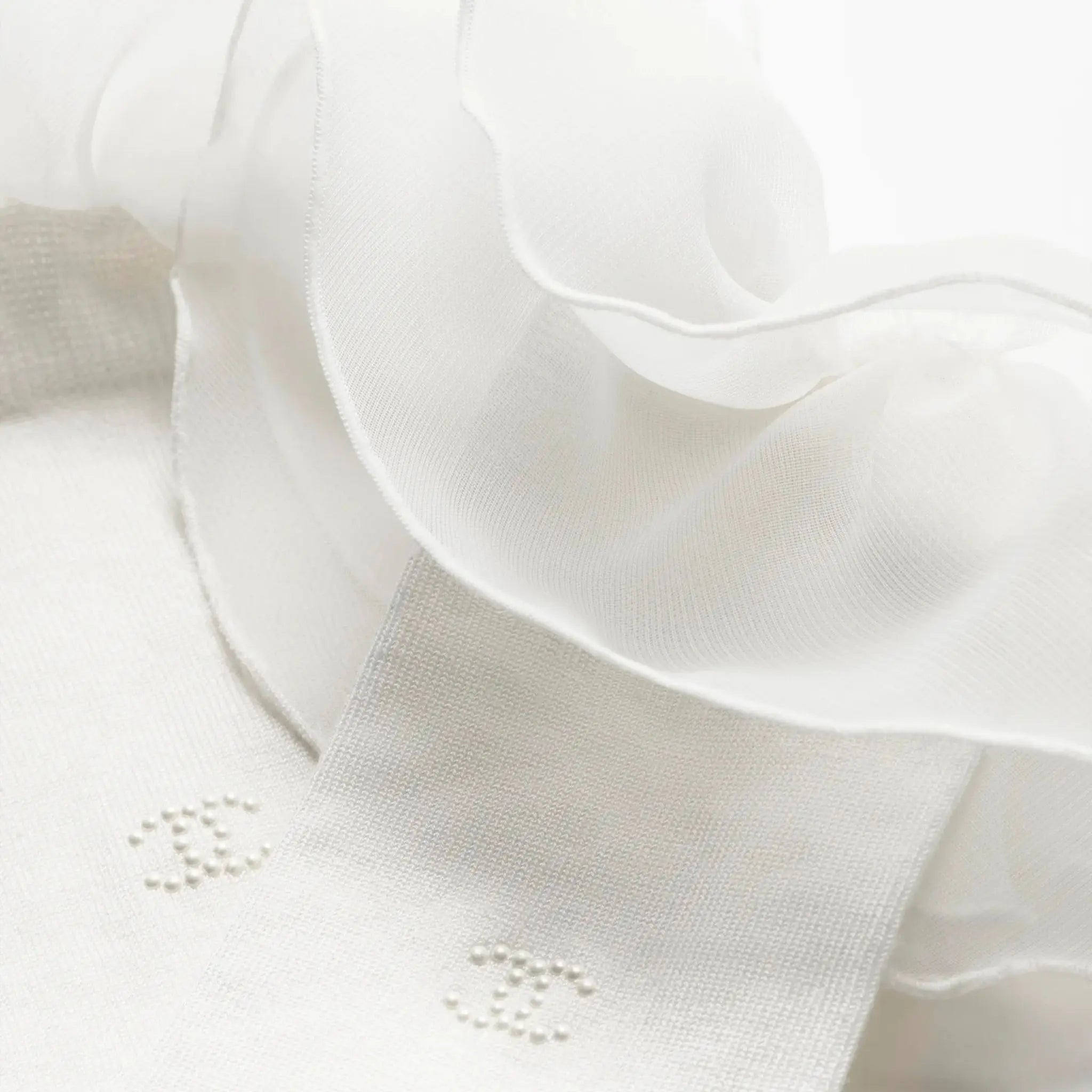 Chanel Socks Silk & cotton White, Closeup