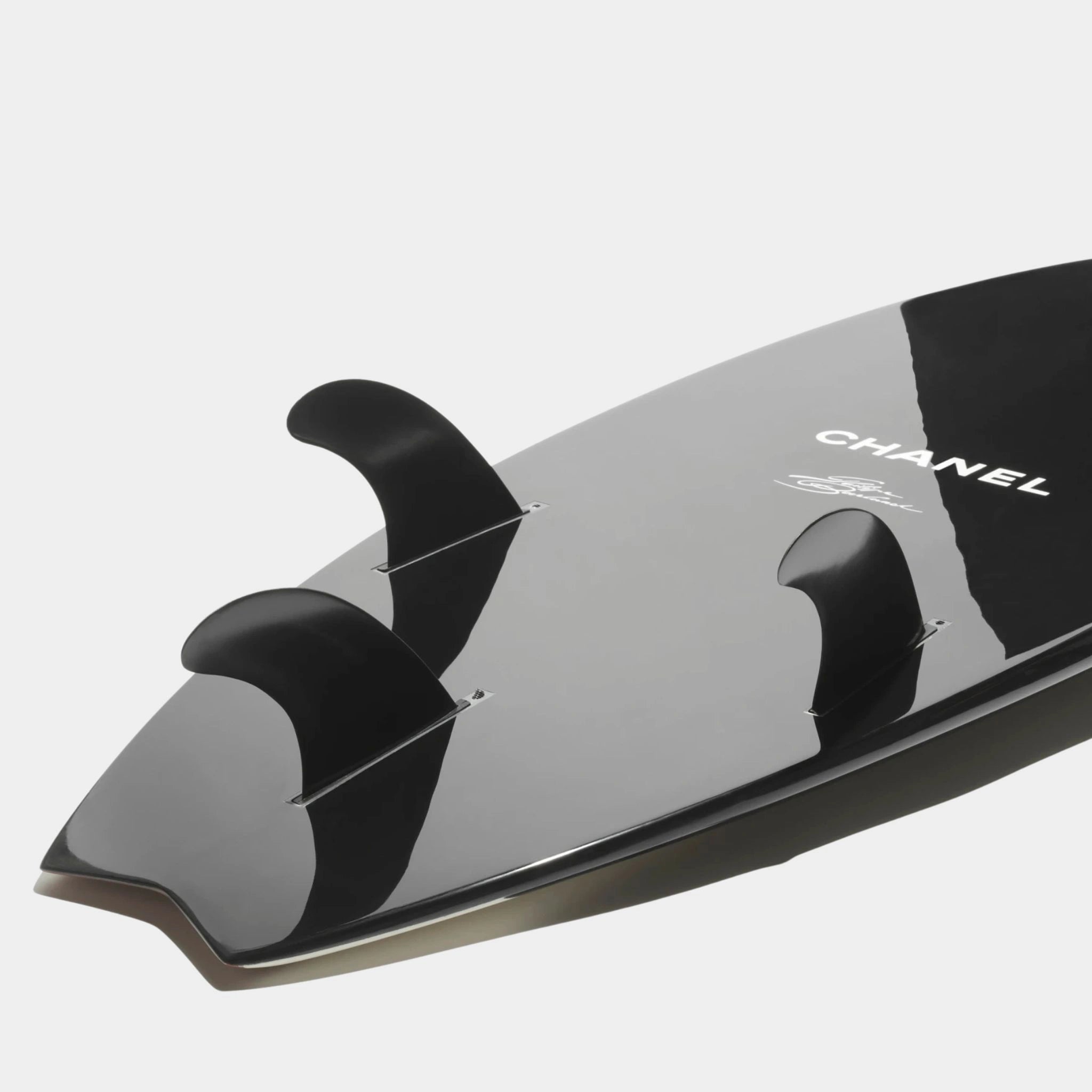 Chanel Surfboard Polyurethane Resin & Fiberglass Black Ecru & Brown