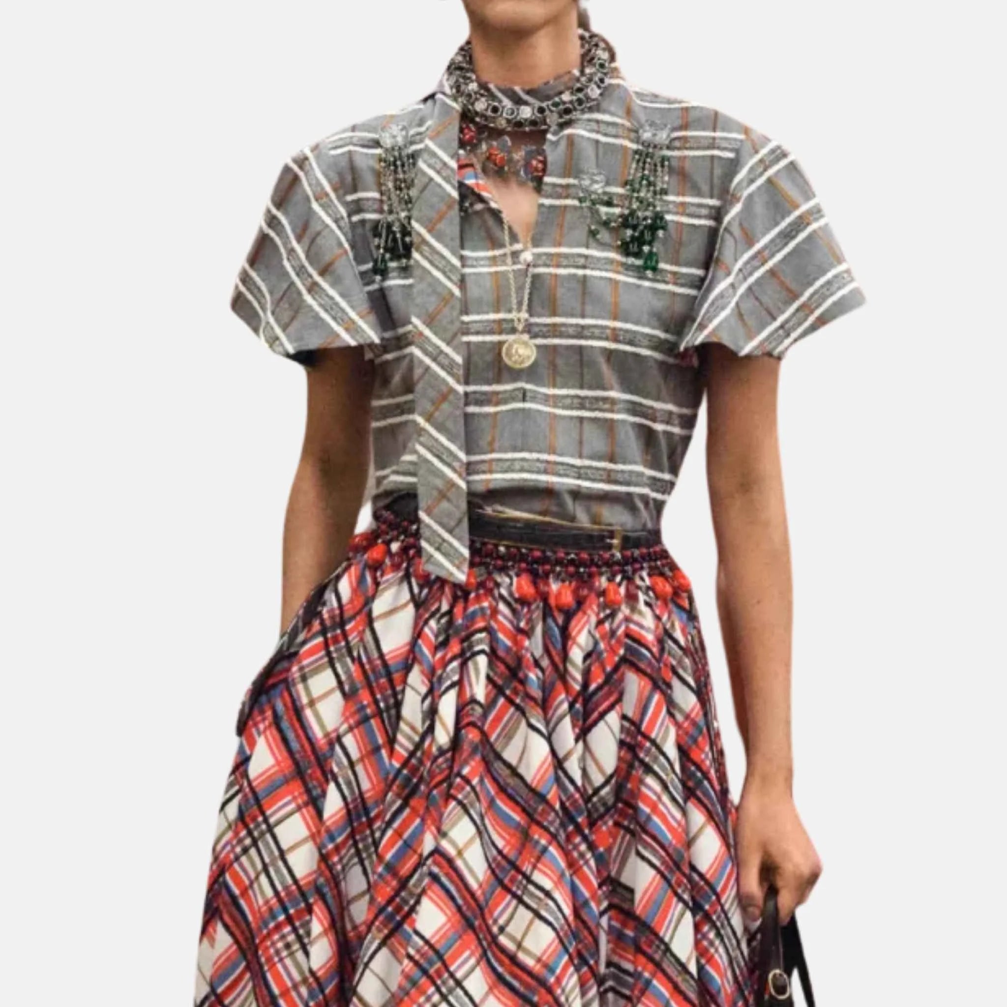 Chanel Top Cotton in Grey and White