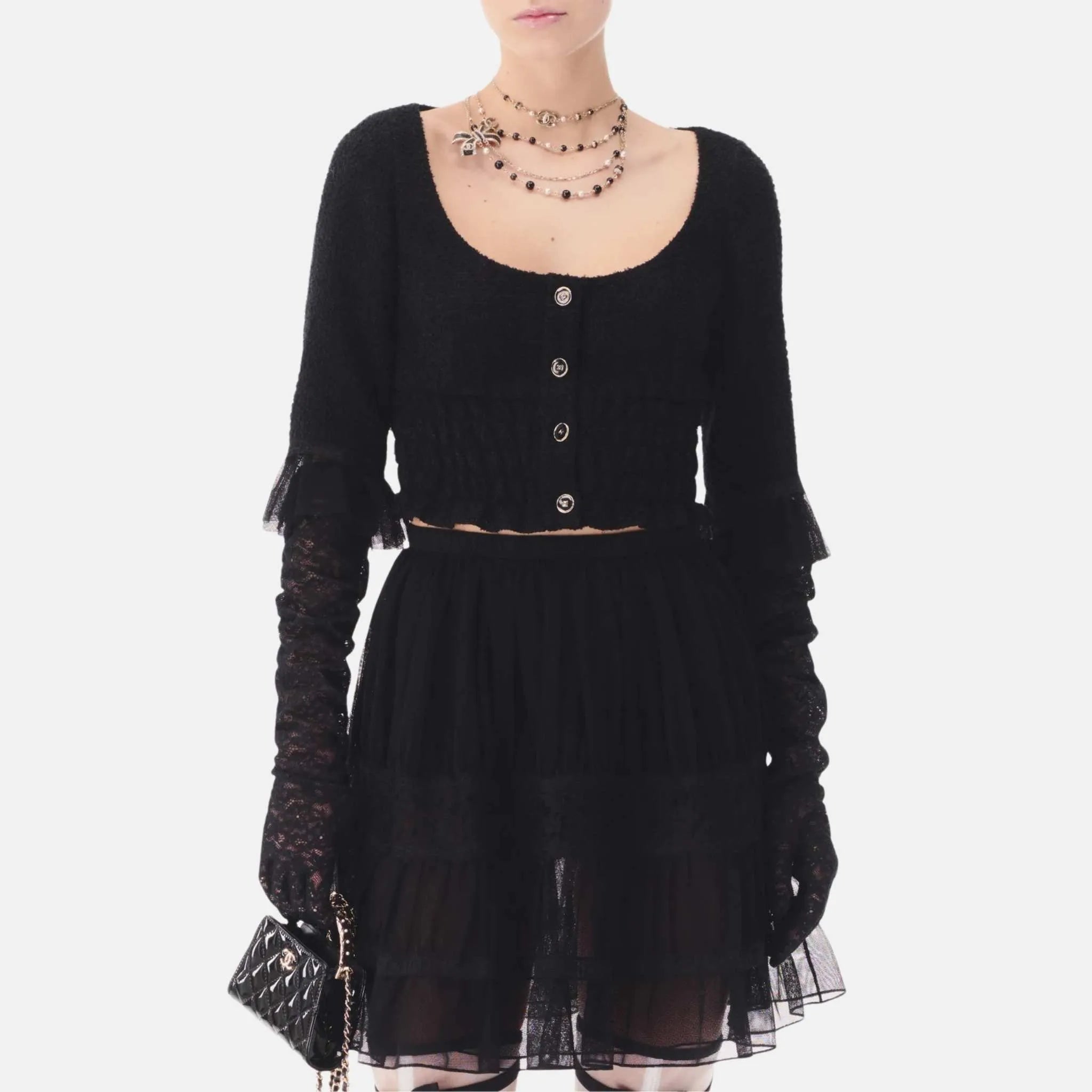 Chanel top in Cotton Tulle, Close