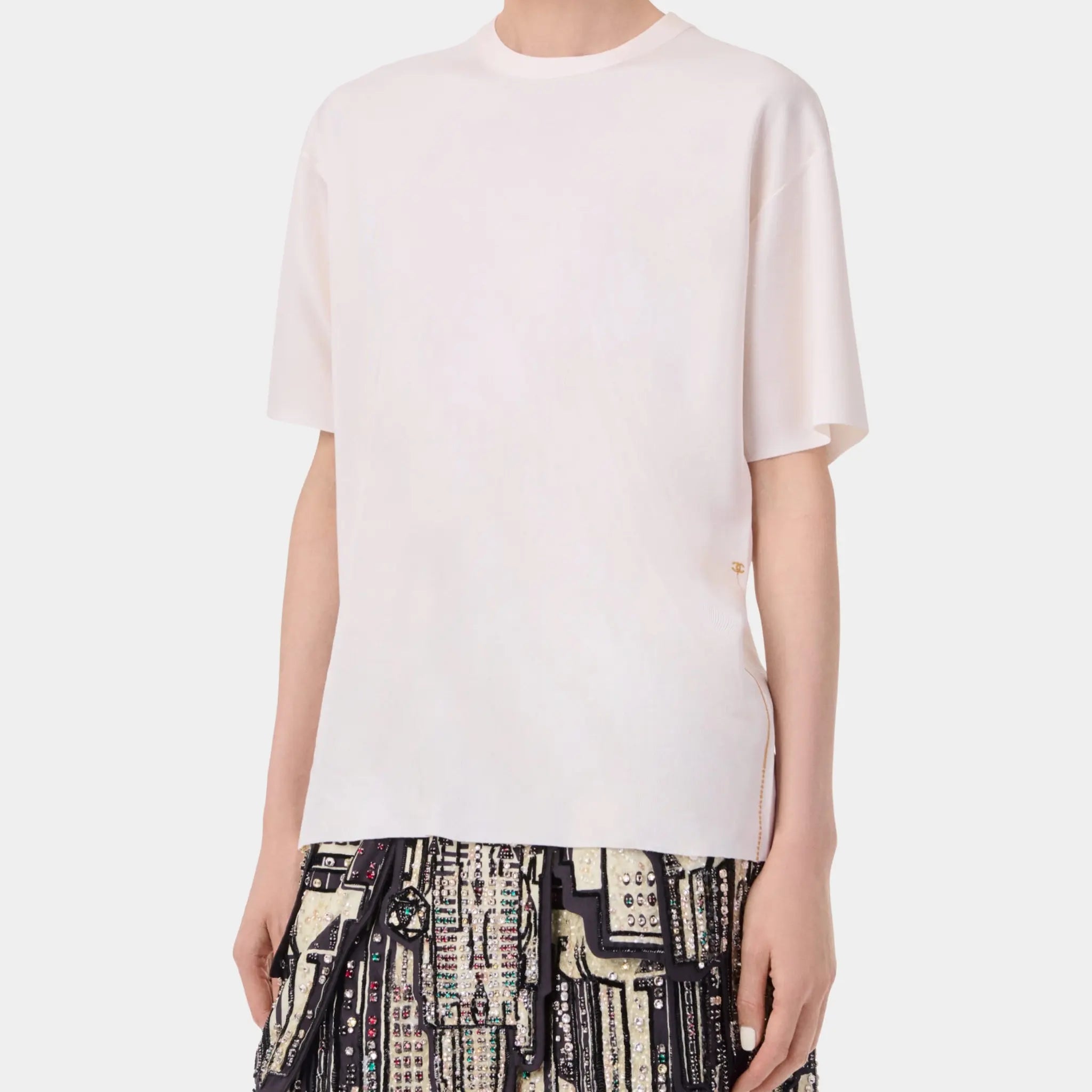Chanel Top in White Silk, Front