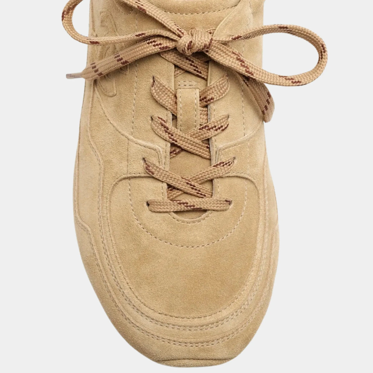 Chanel Trainers Suede Calfskin Dark Beige