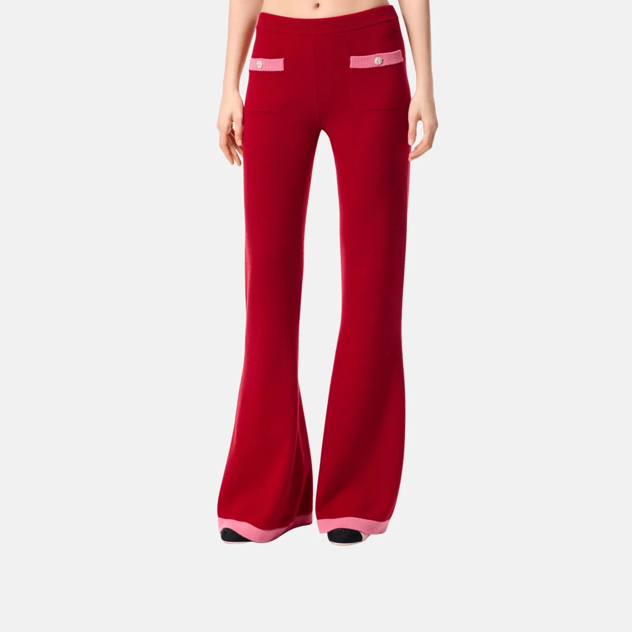 Chanel Trousers Cashmere Red And Pink