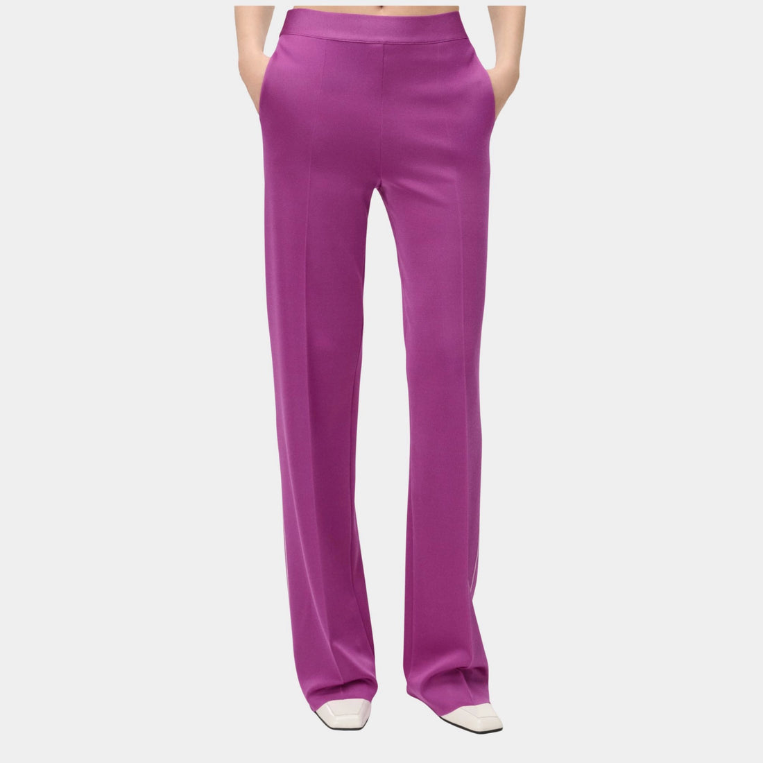Trousers Silk Camelia & White