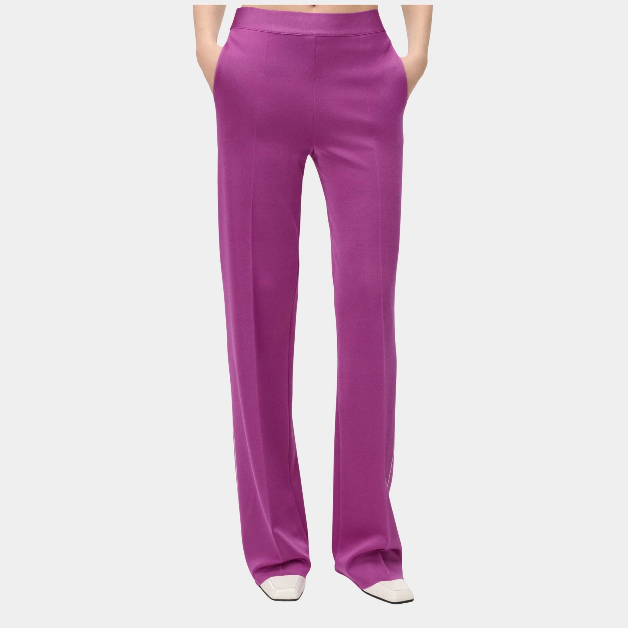 Trousers Silk Camelia & White