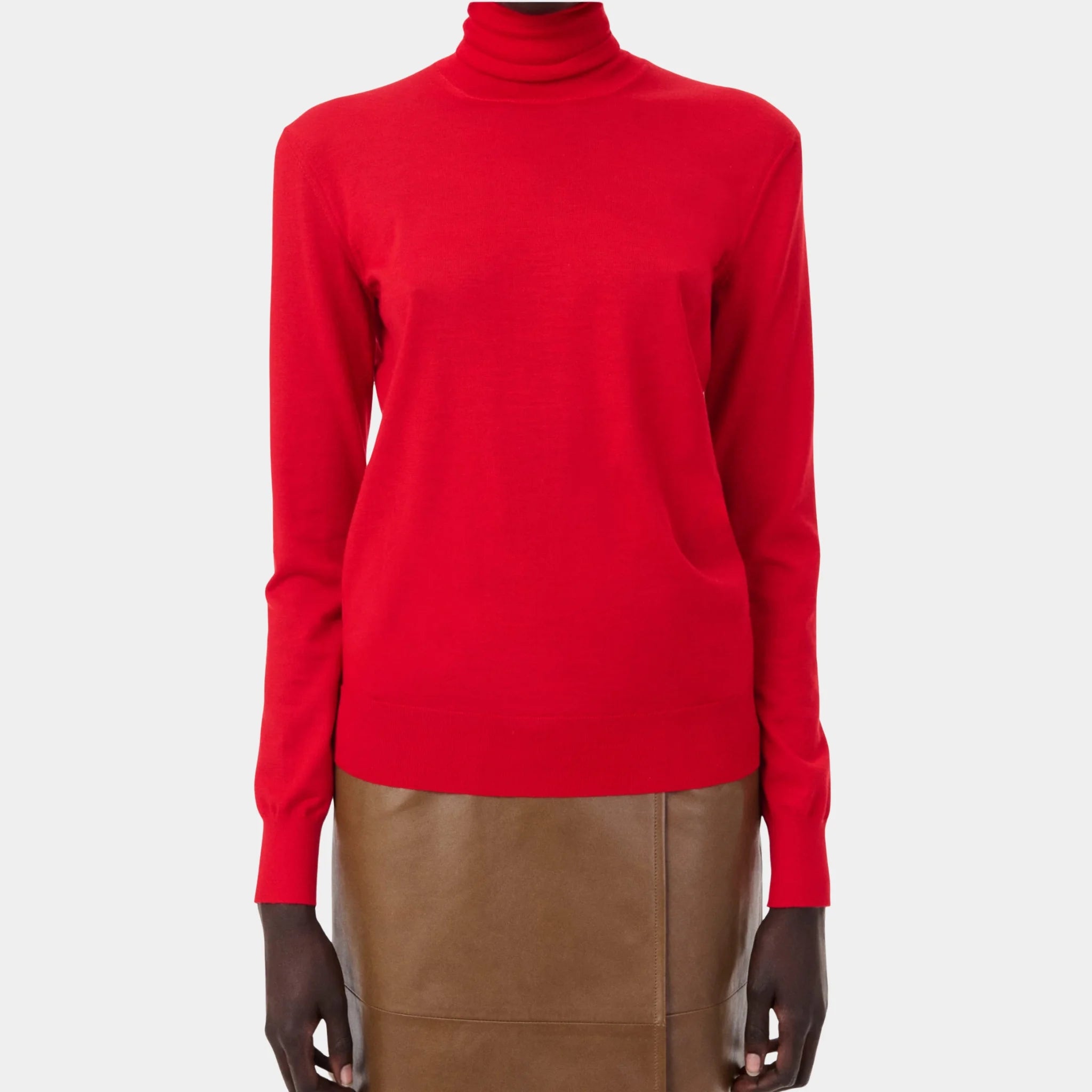 Chanel Turtleneck Pullover Cashmere in Red, Front