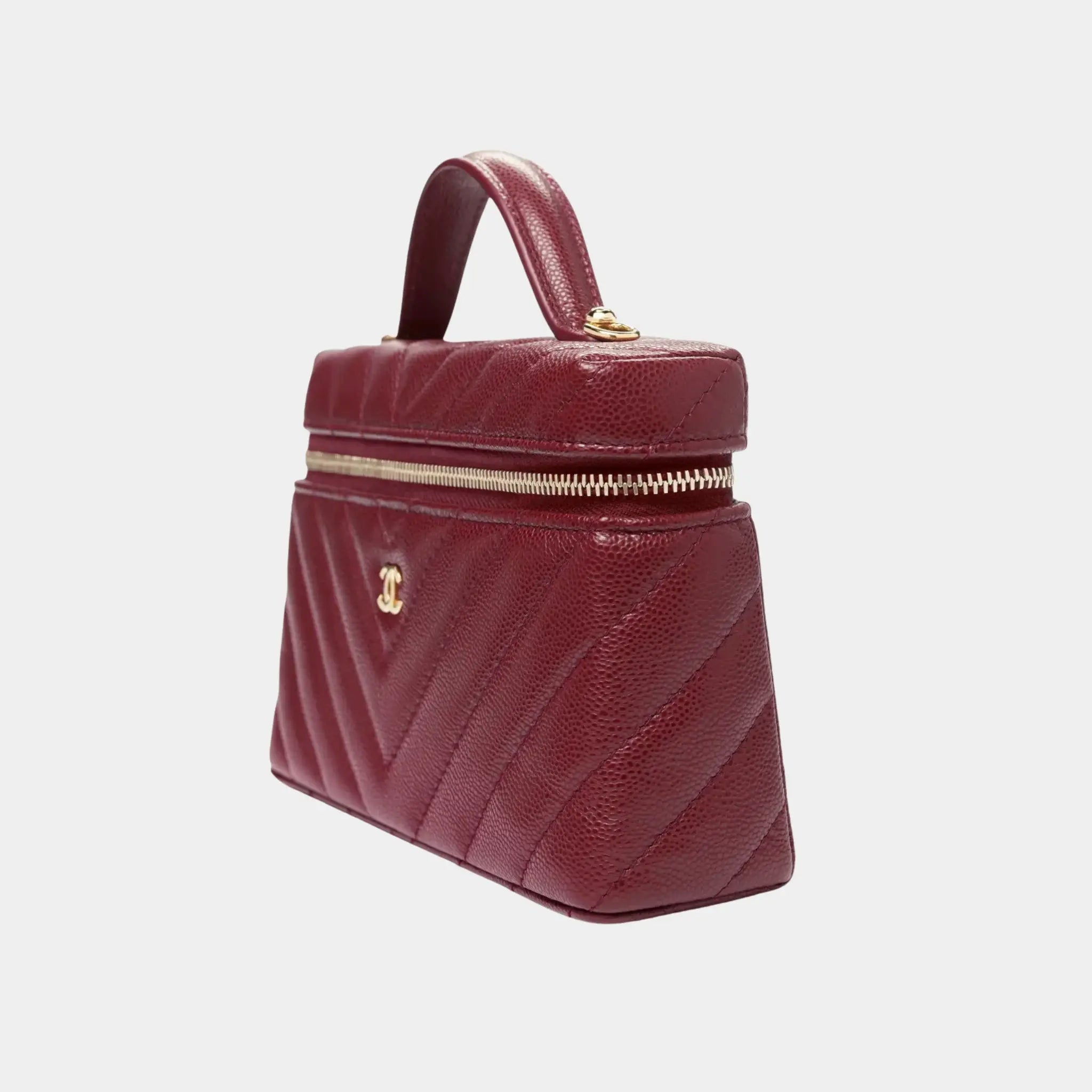 Chanel Vanity with Chain Grained Shiny Calfskin & Gold-Tone Metal, SIde
