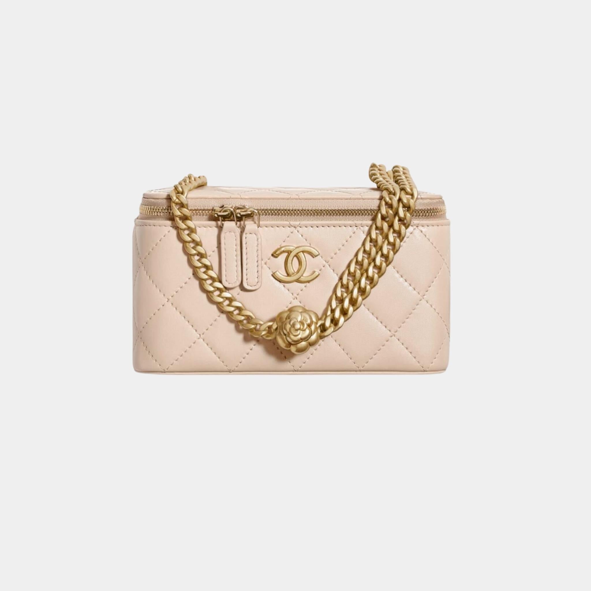 Chanel Vanity with Chain in Lambskin, Beige