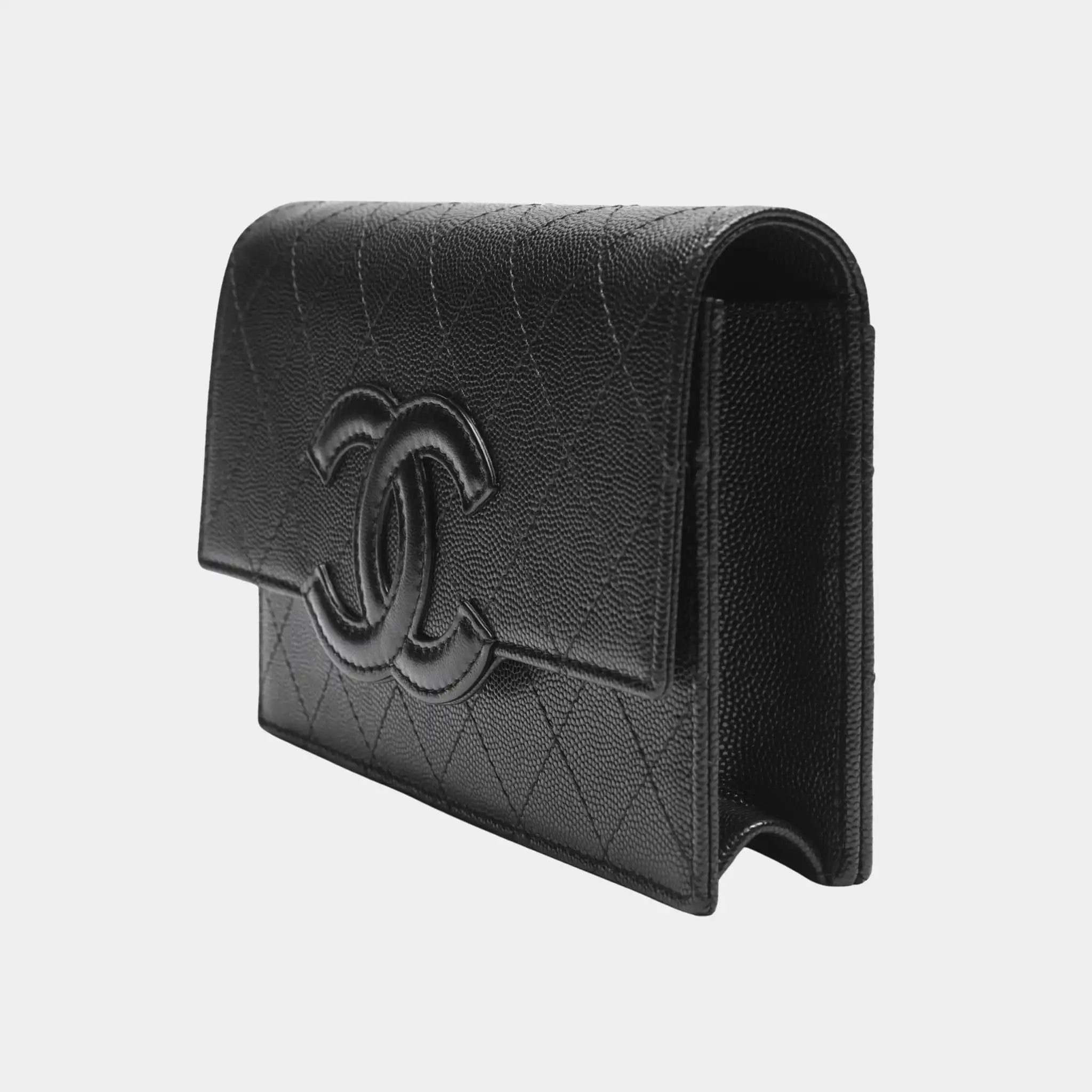 Chanel Wallet on Chain in Black Shiny Grained Calfskin & Lambskin, Back
