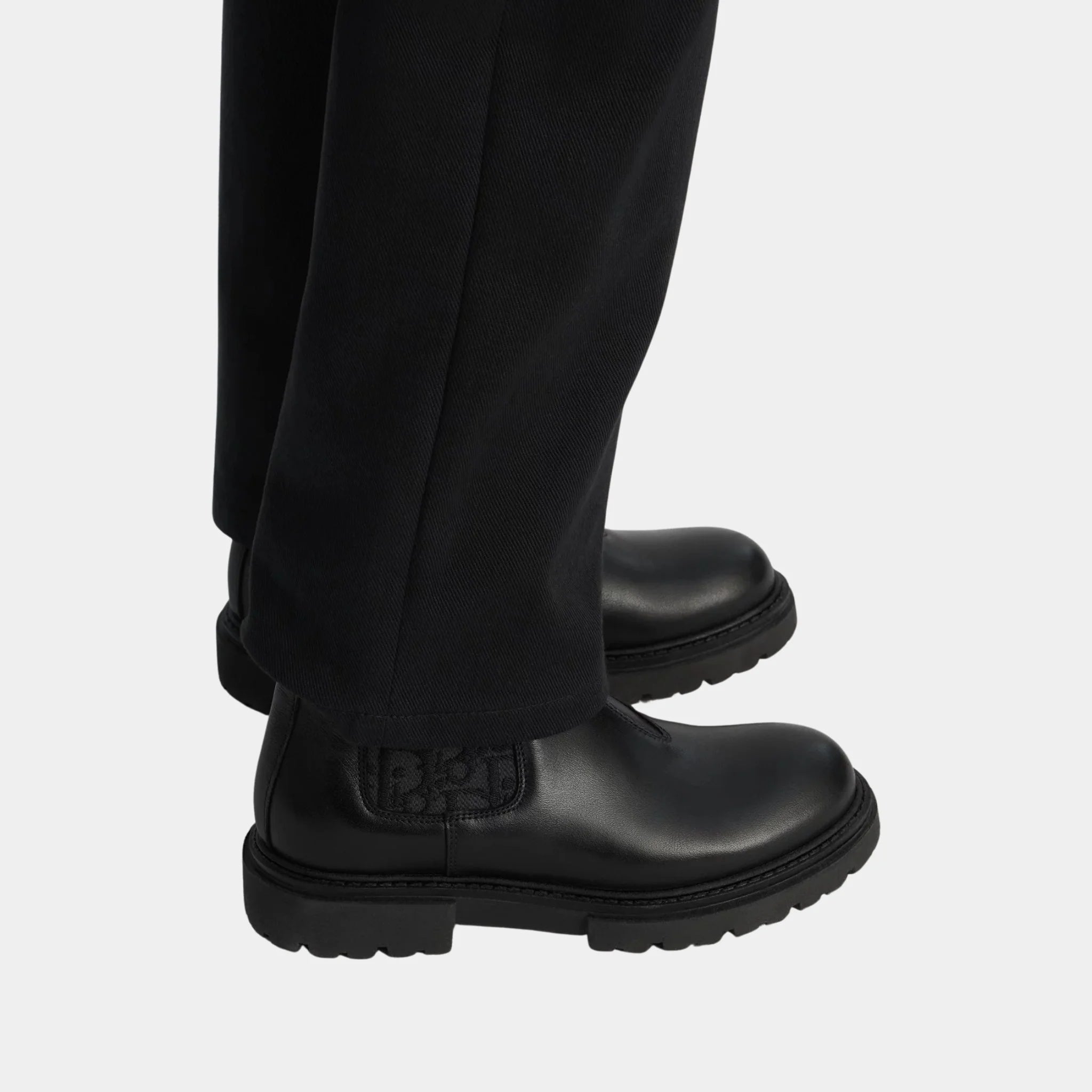 Dior Childrens Chelsea Boots Black Calfskin and Jacquard Canvas, Model