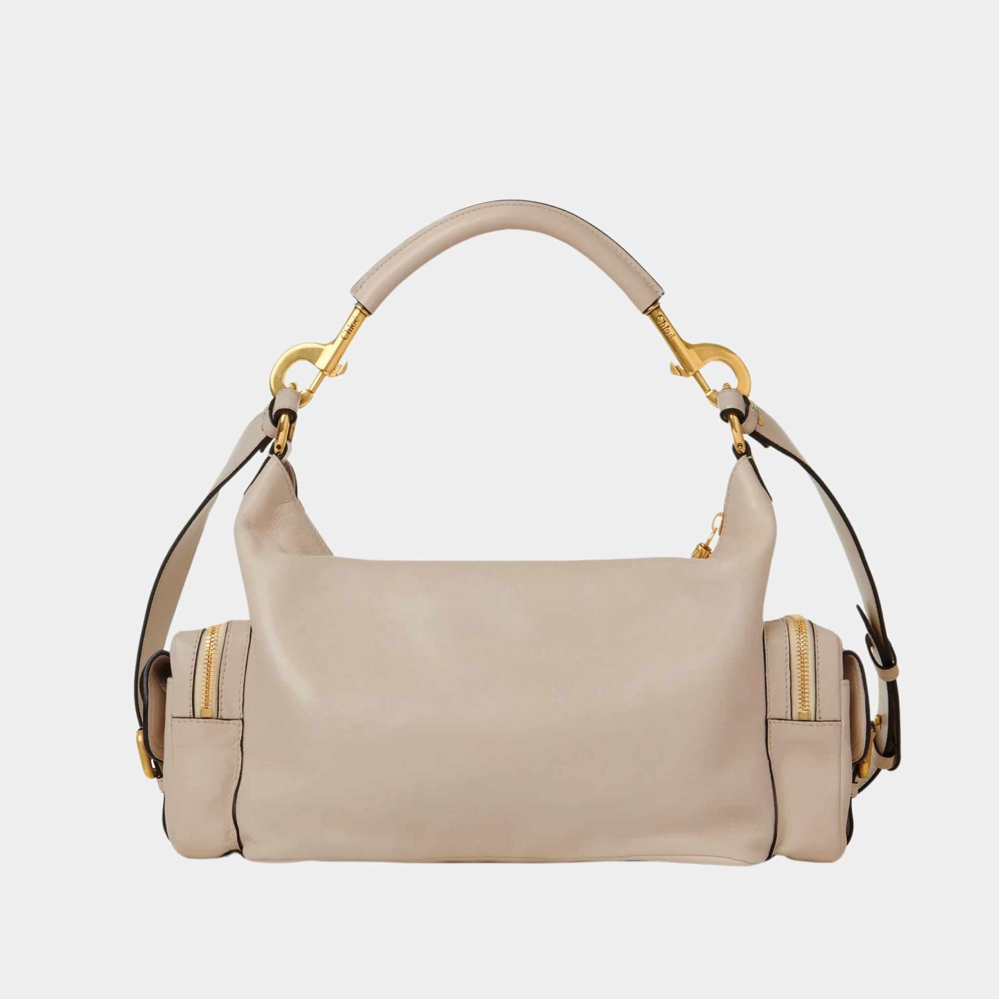 Chloe Camera Bag in Shiny Leather, Bayish Brown, Back